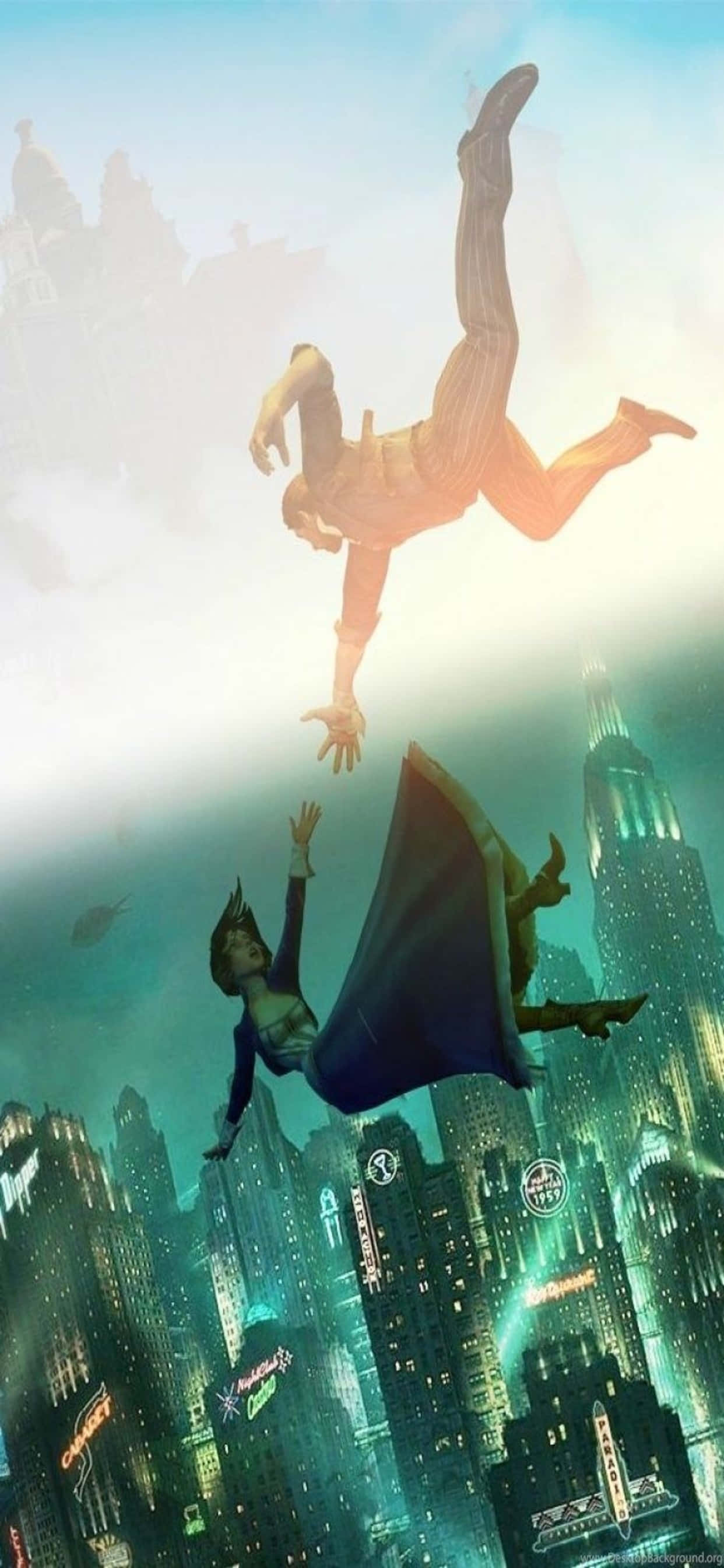 Val iPhone Xs Max Bioshock Infinite Agtergrond Muurpapier