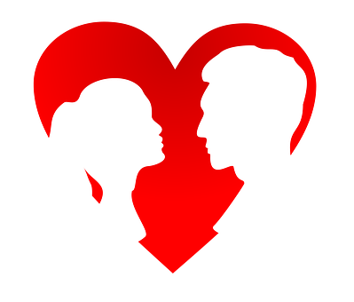 Valentynsdag Hart Silhouet Muurpapier