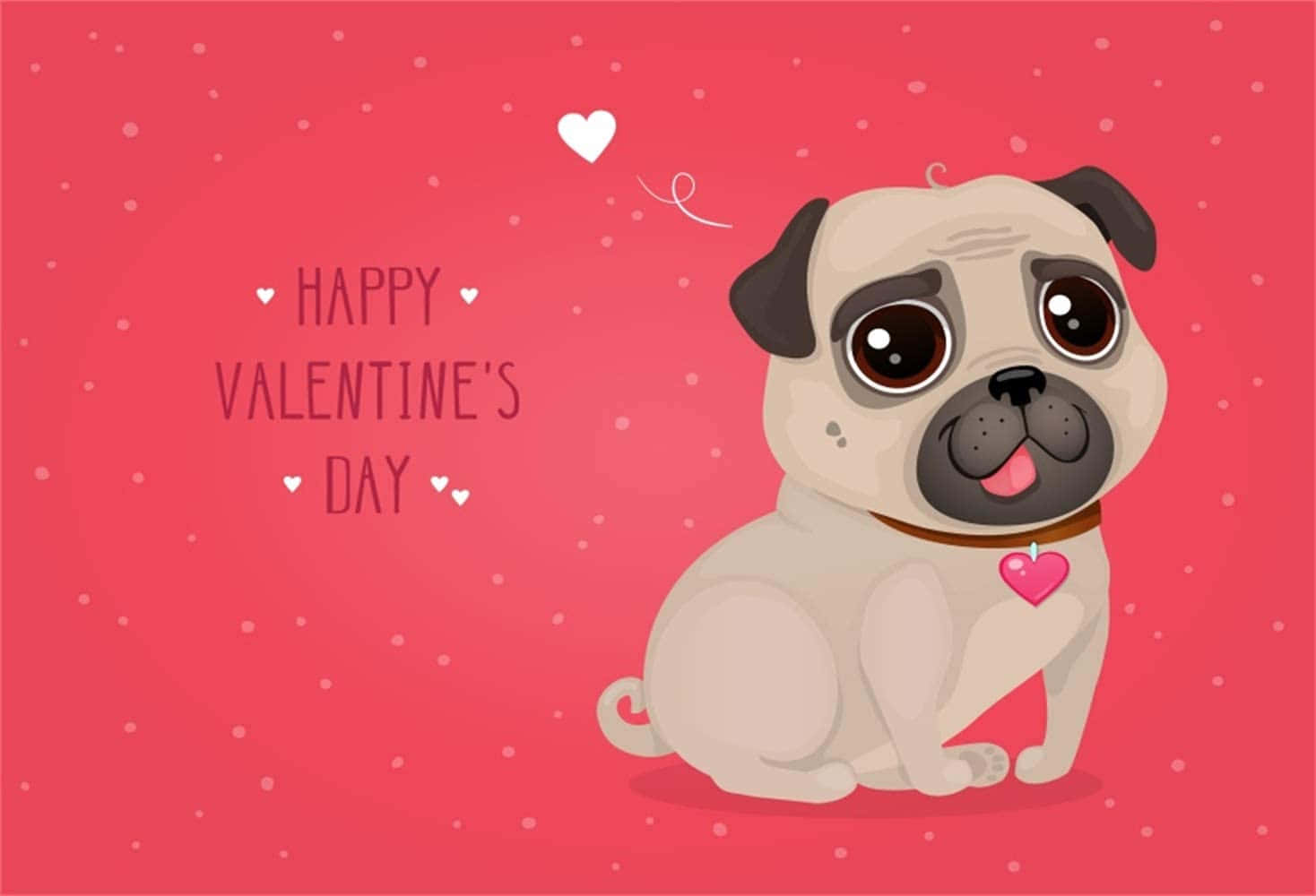 Valentynsdagkaart met 'n mopshond Muurpapier