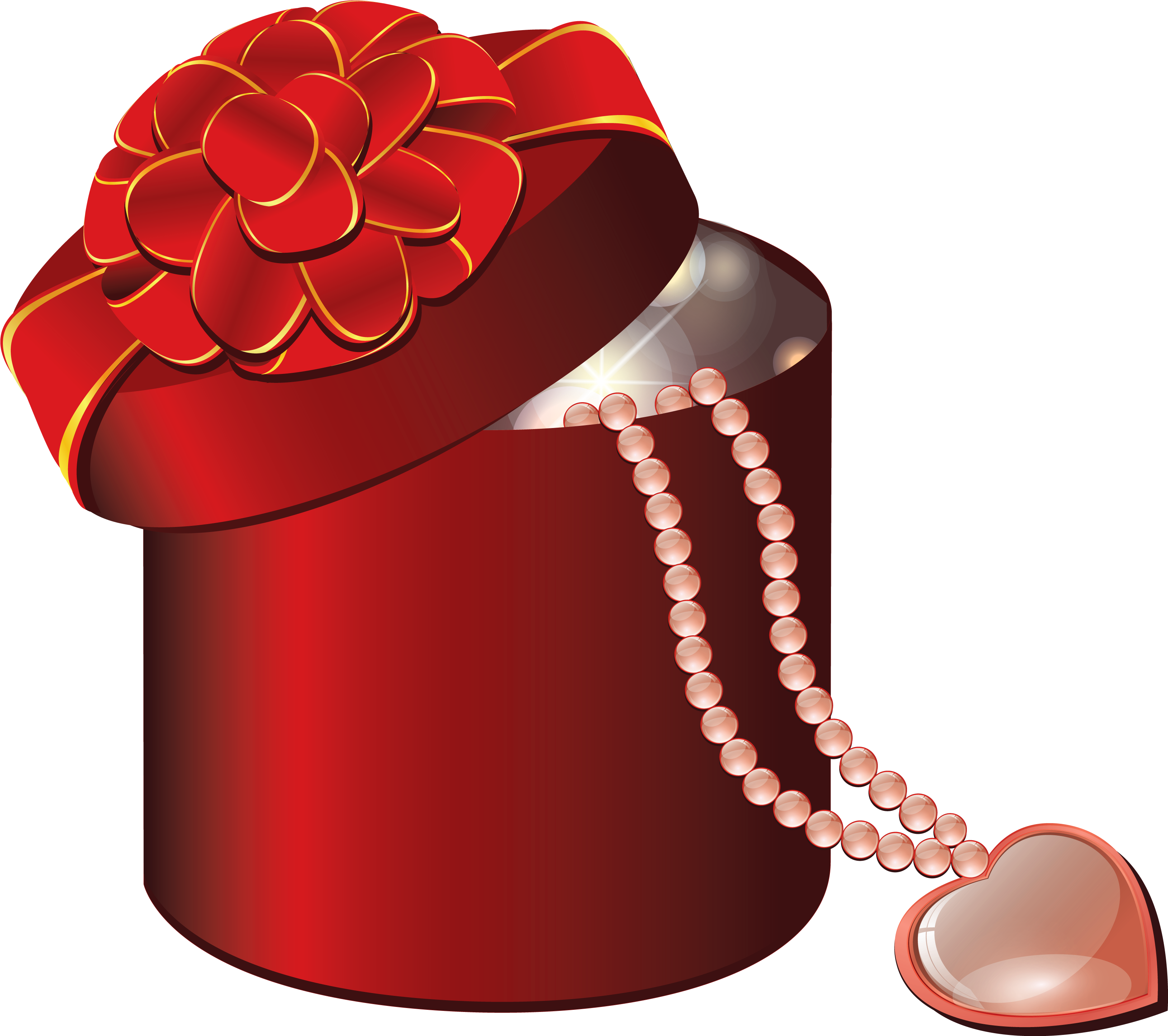 Valentynsgeskenkboks en Pêrelketting Muurpapier