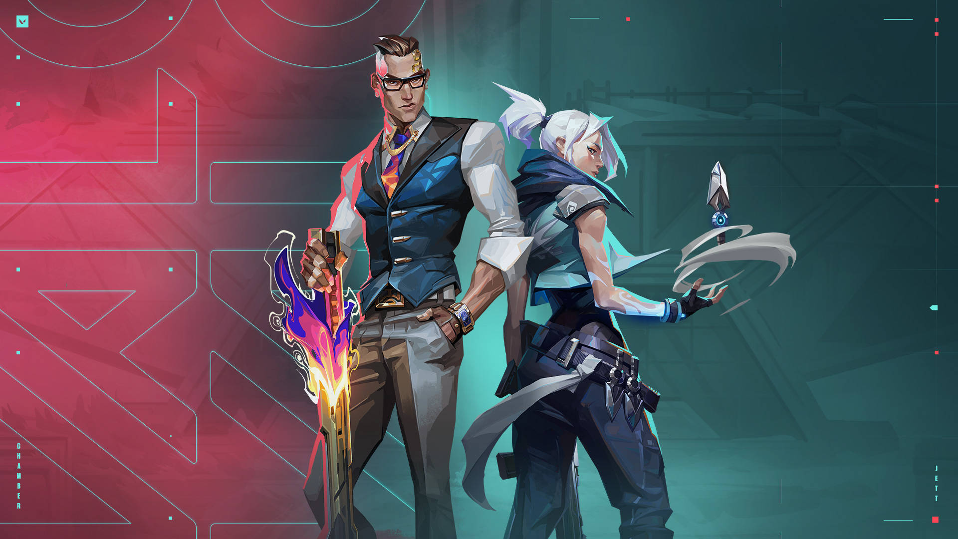 Valorant Jett en Chamber Muurpapier