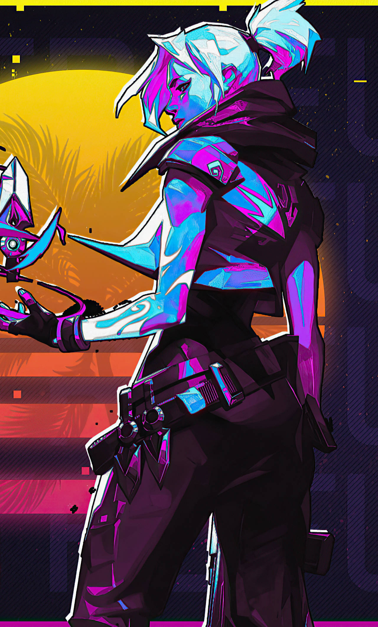 Valorant Jett Neon Kuns Muurpapier