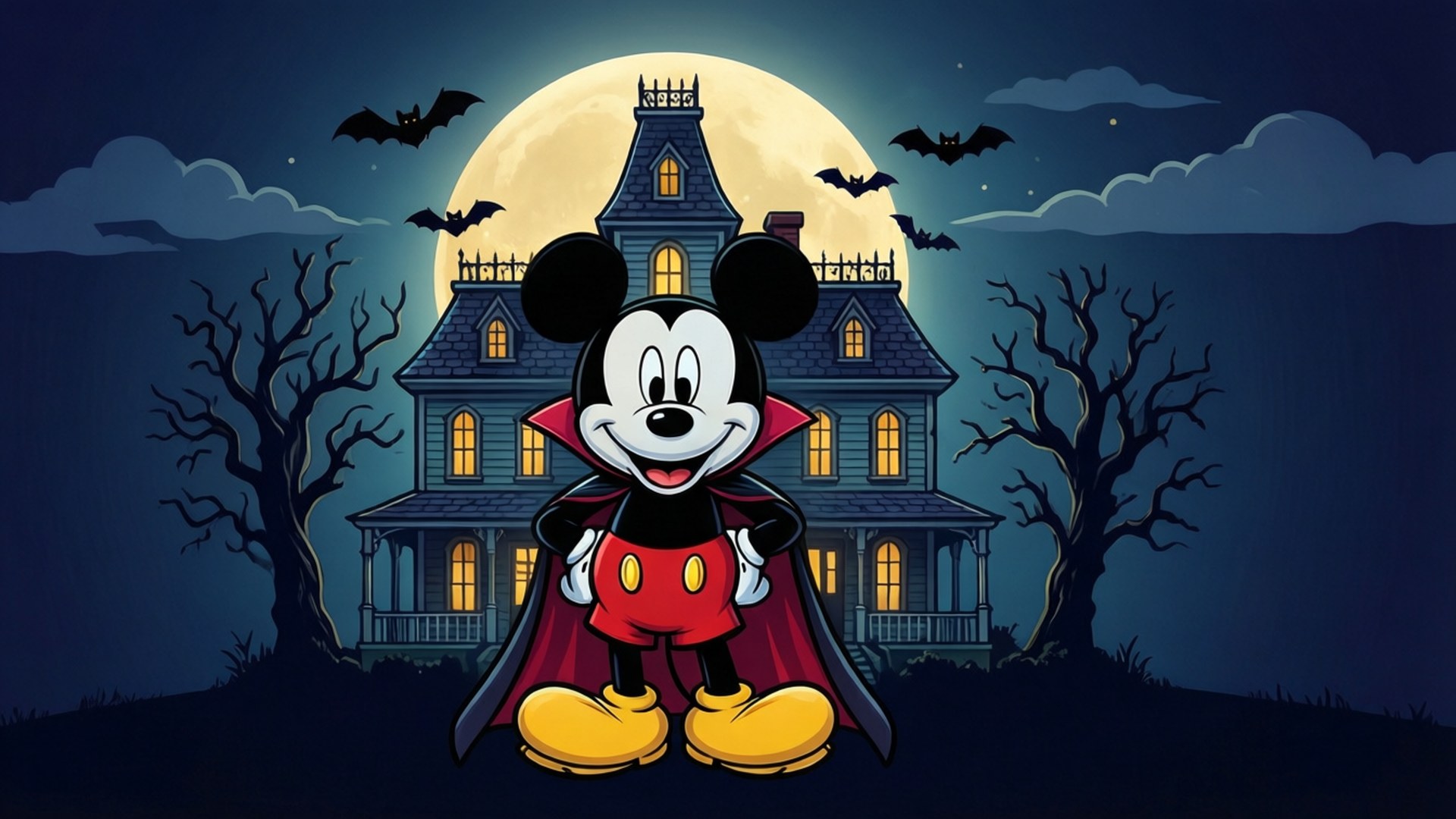 Vampier Mickey Vektor Muurpapier