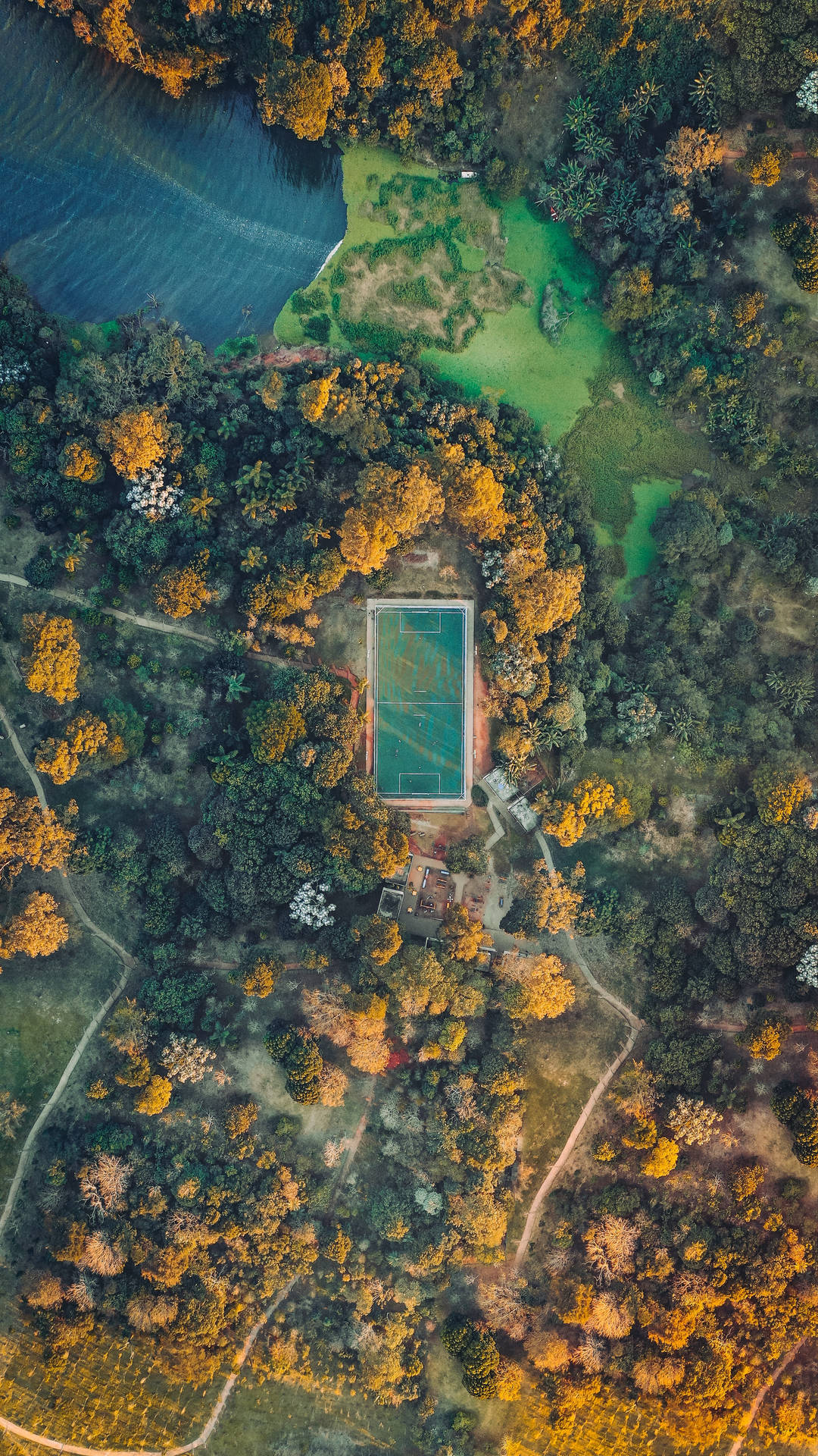 Lugfoto sokkerveld mobiele agtergrond. — Sokker GIF Muurpapier