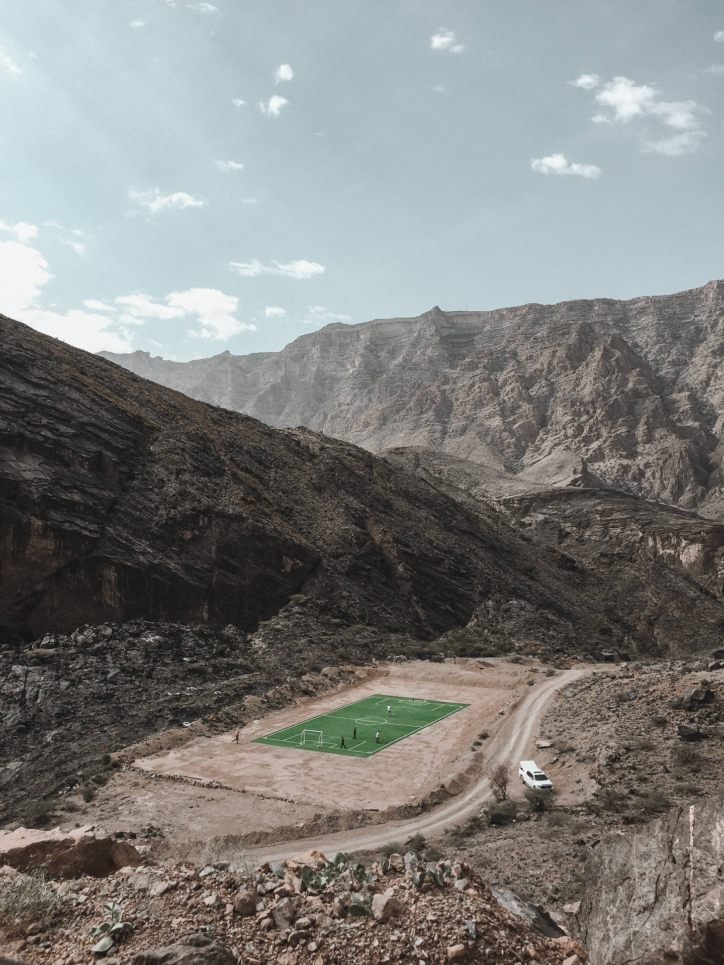 Bergreeks sokkerstadion voëlvlug muurpapier. — Sokker GIF Muurpapier