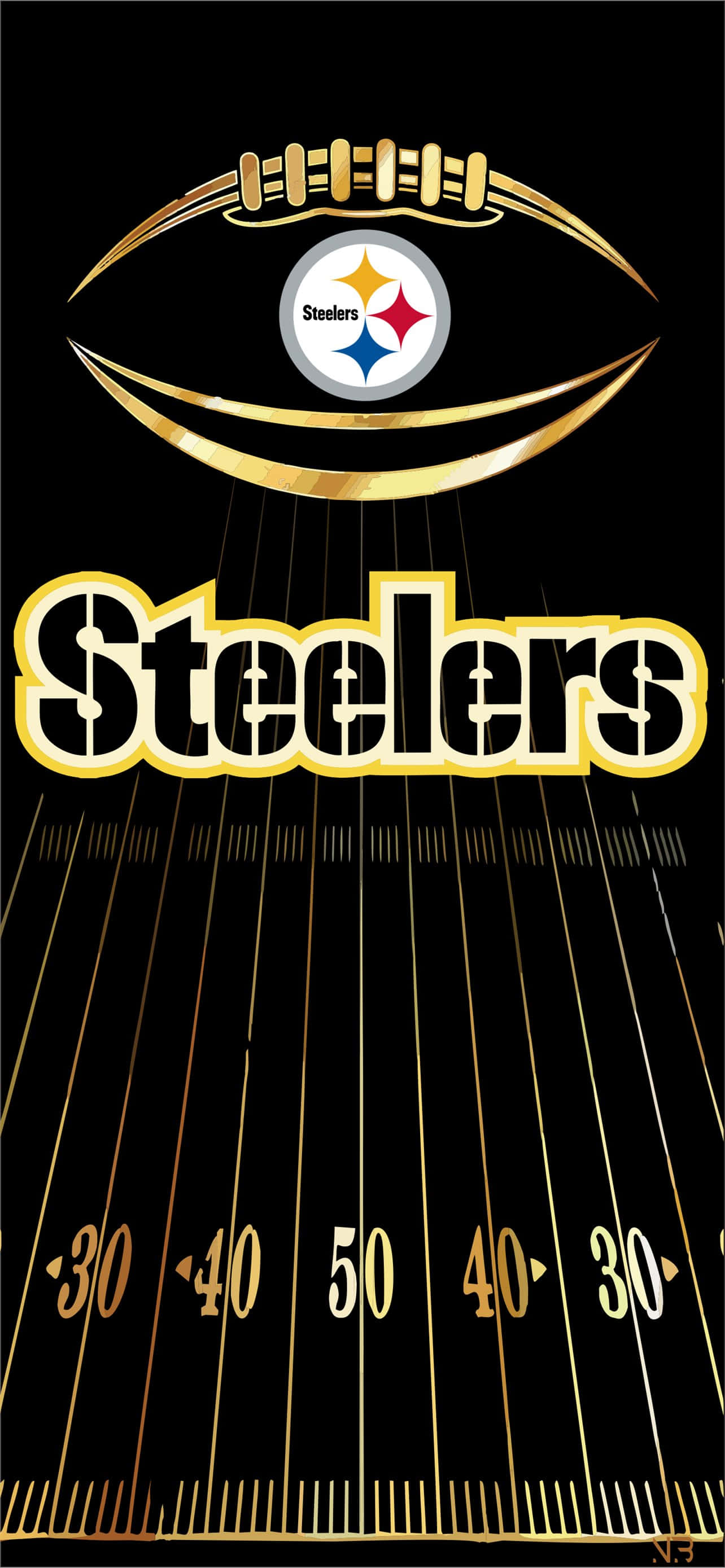 Vang die Aksie - Kry die Amptelike App vir Pittsburgh Steelers Muurpapier