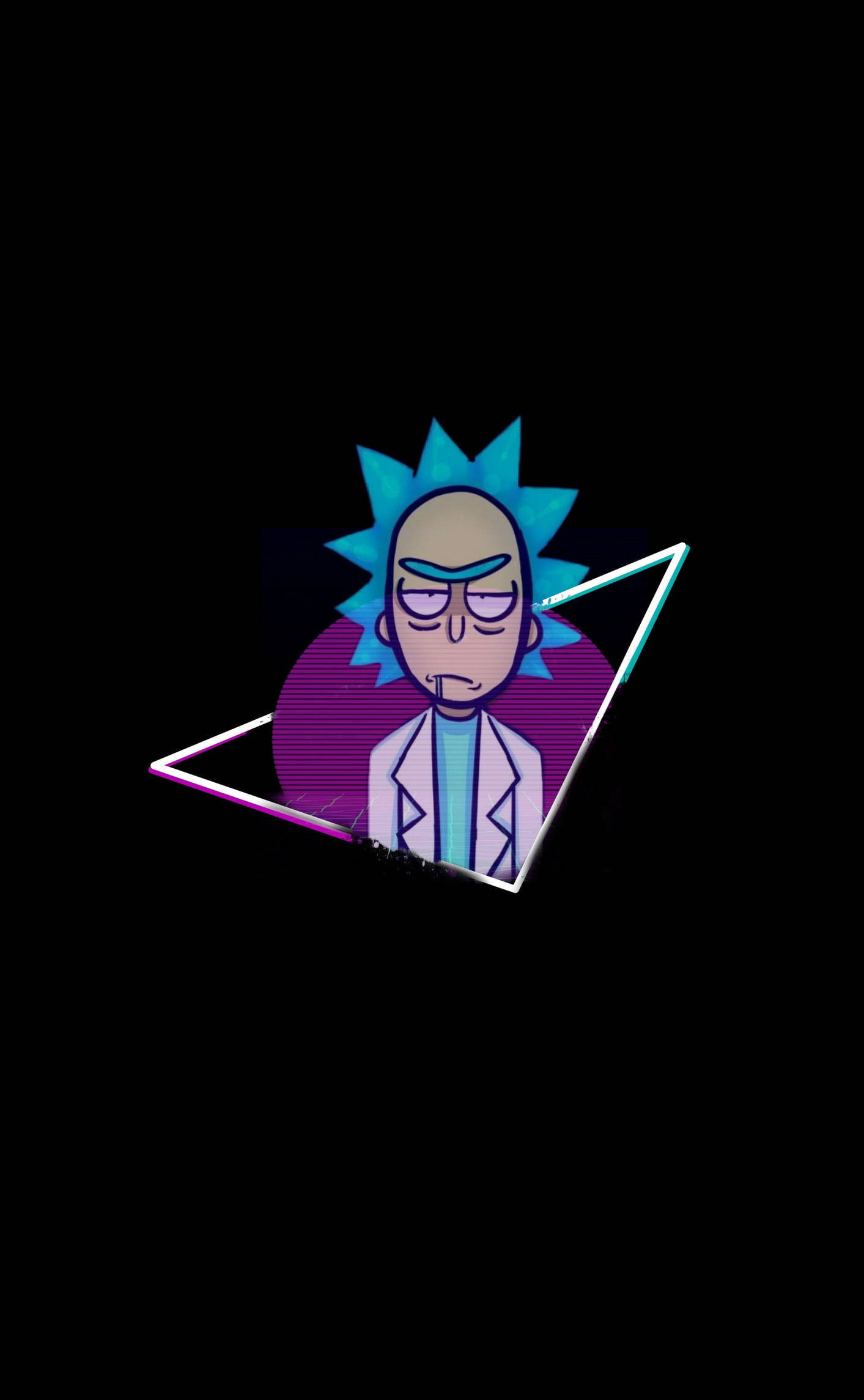 Vaporwave-styl Rick en Morty Stoner Muurpapier