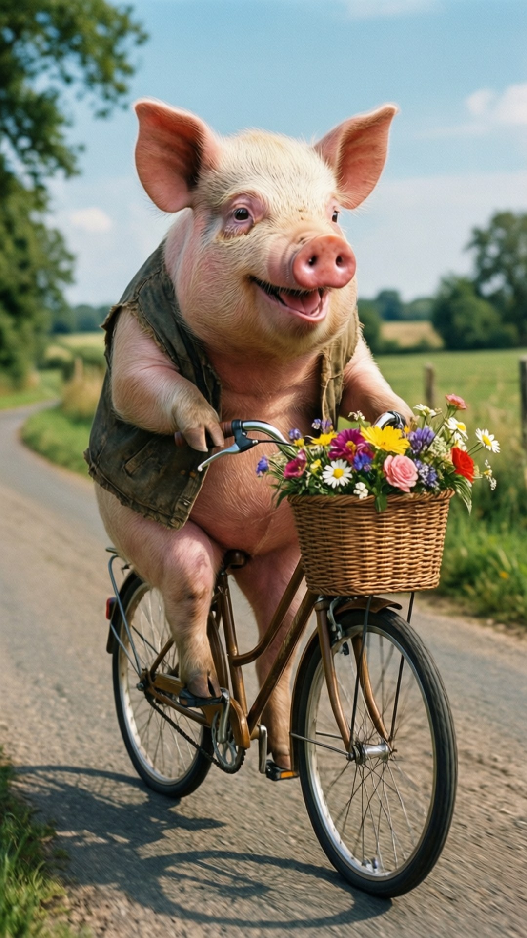 Vark wat Fietsry Muurpapier