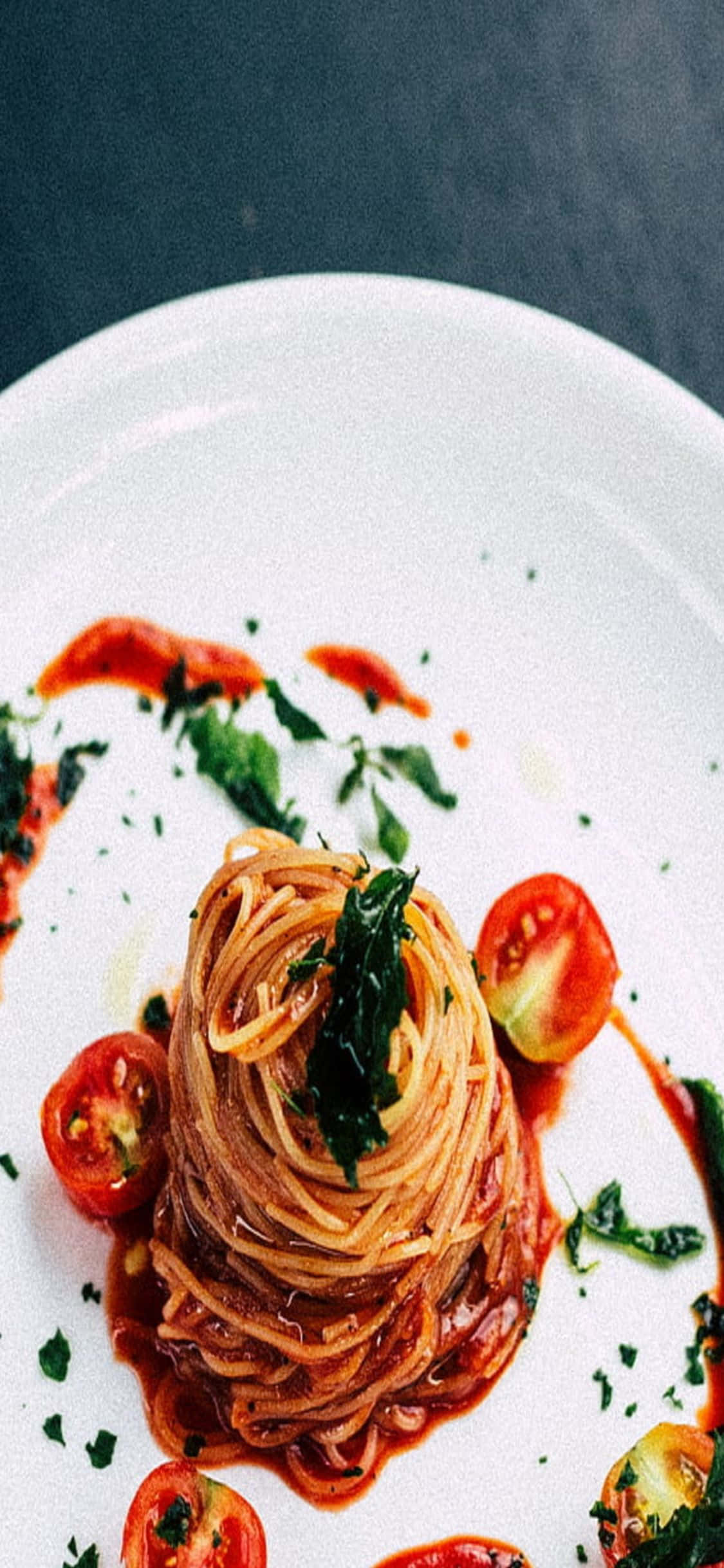 Vars Voorbereide iPhone X Pasta Muurpapier