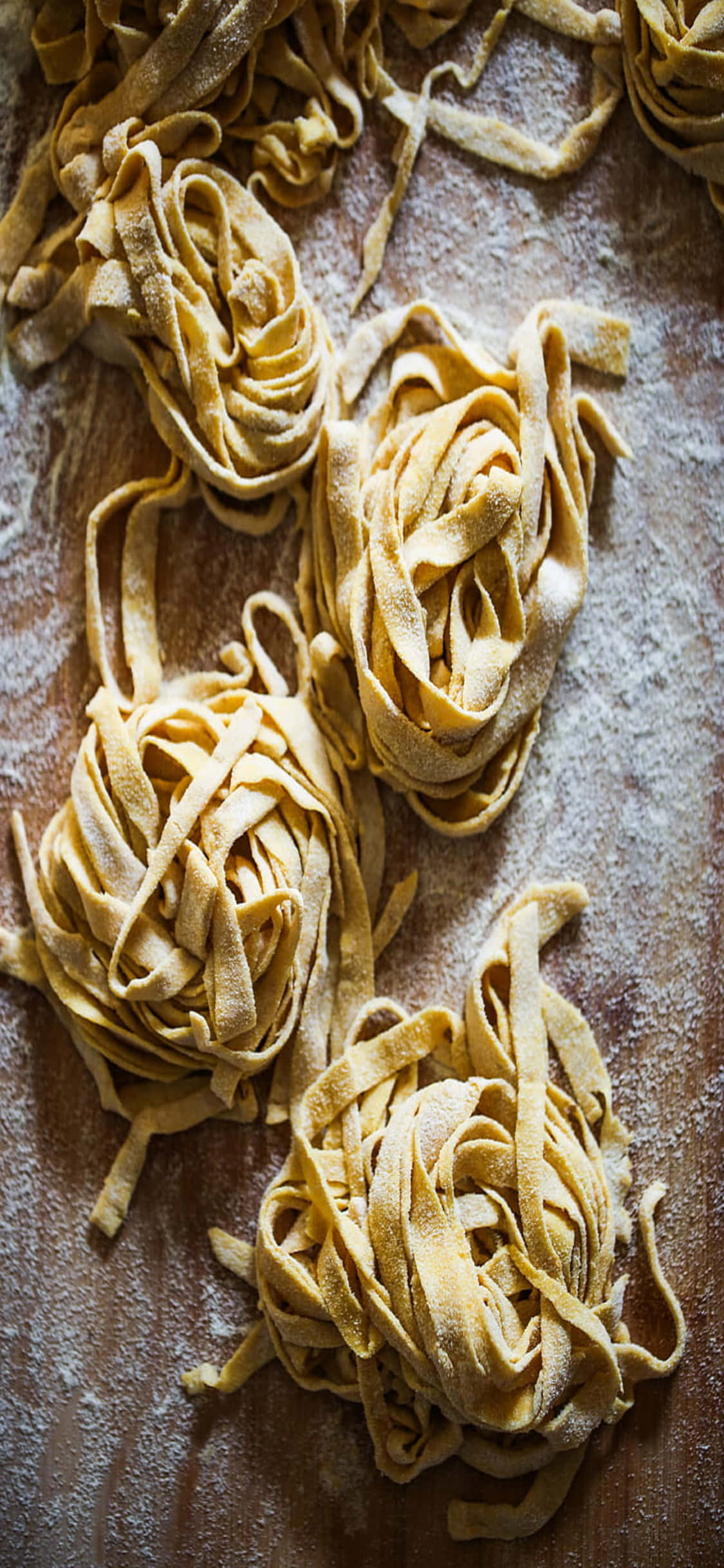 Varsgemaakte Tagliatelle iPhone X Pasta Agtergrond Muurpapier