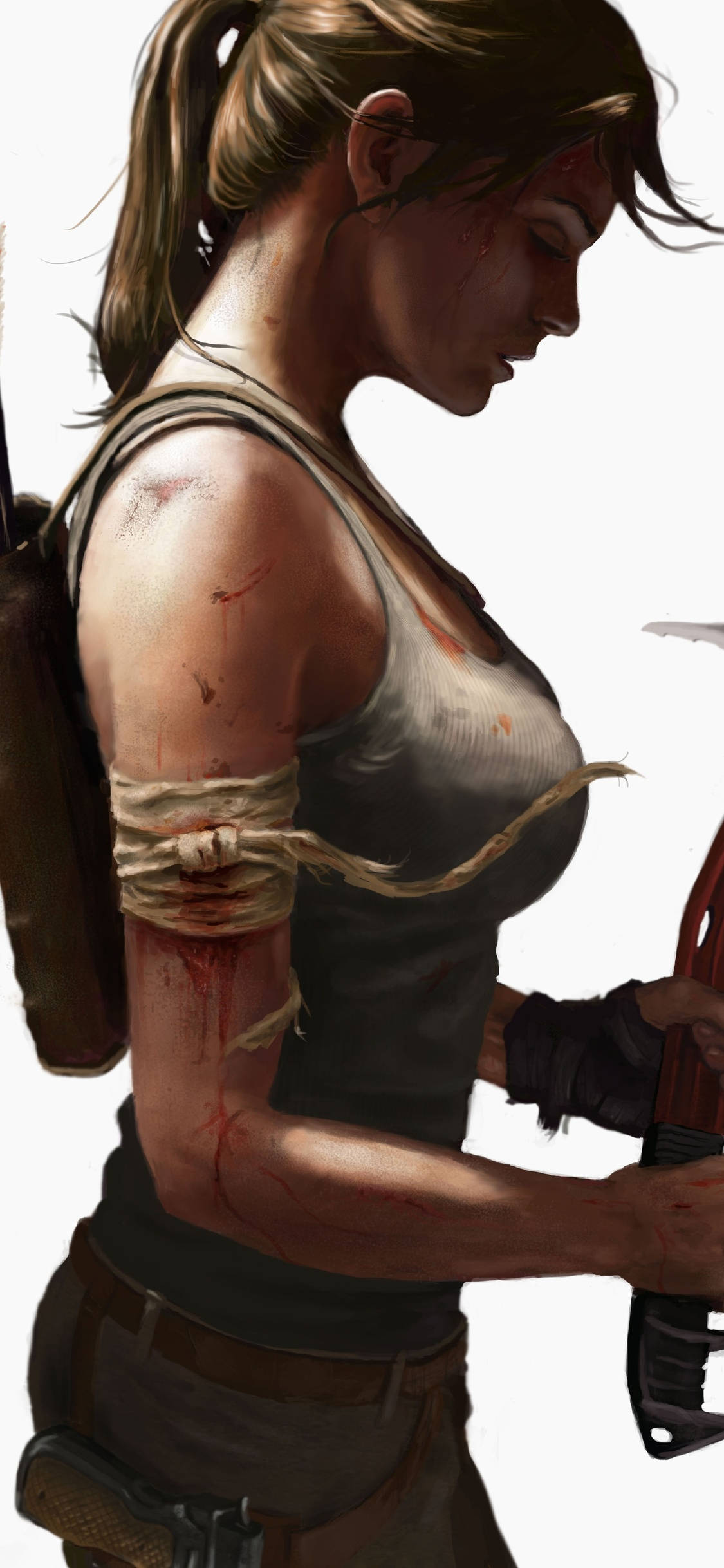 Vas die Avontuur met Lara Croft se Nuutste Speletjie op iPhone Muurpapier