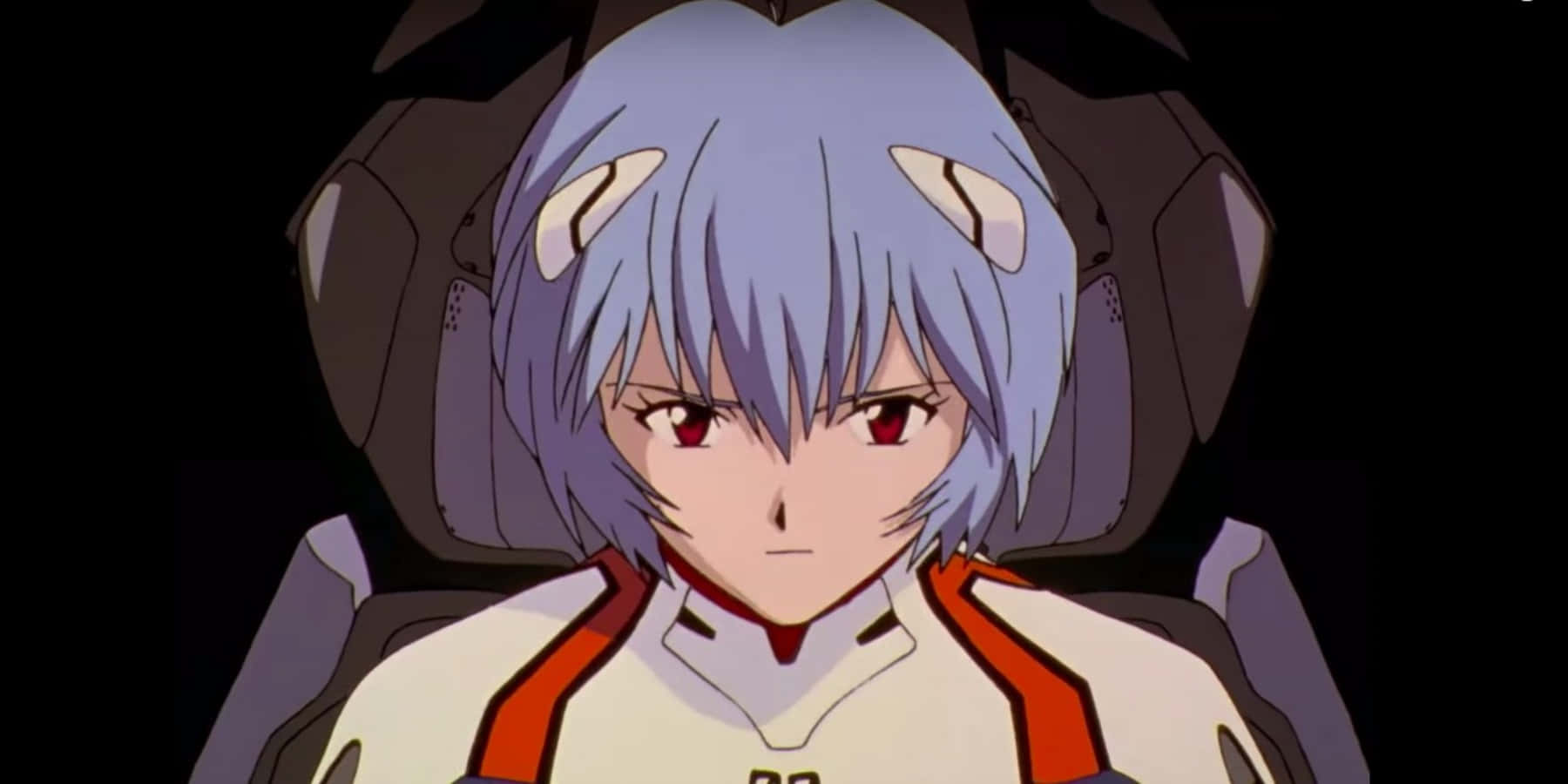 Vasvang van 'n oomblik van stilte tussen Shinji en Eva-01 in Neon Genesis Evangelion. Muurpapier