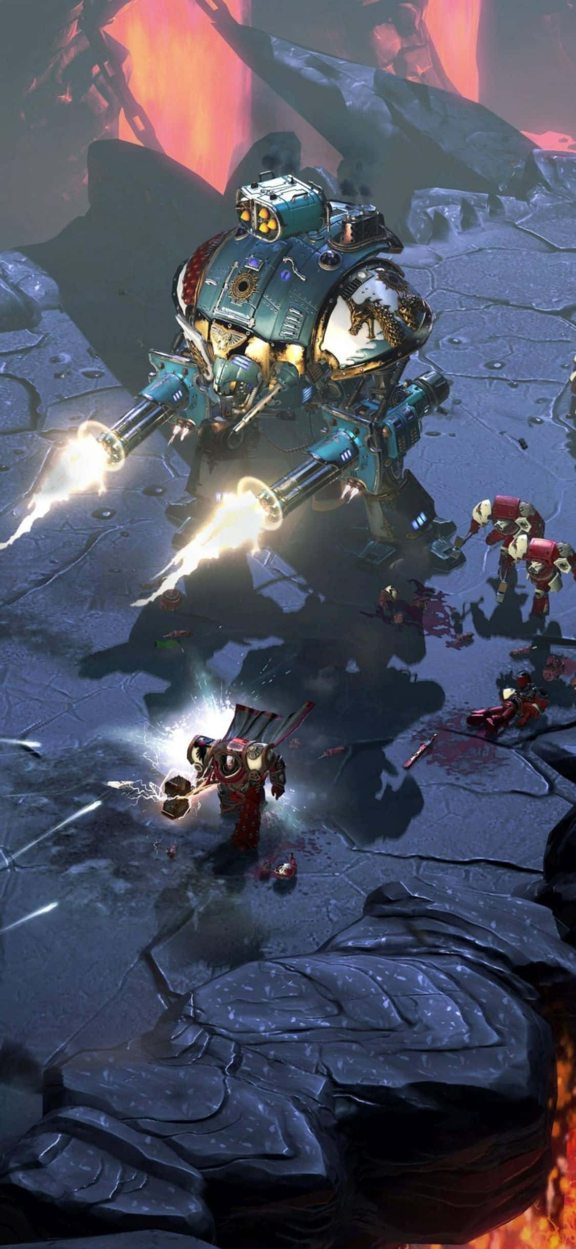 Veg jou pad na oorheersing met iPhone Xs en Dawn of War III. Muurpapier
