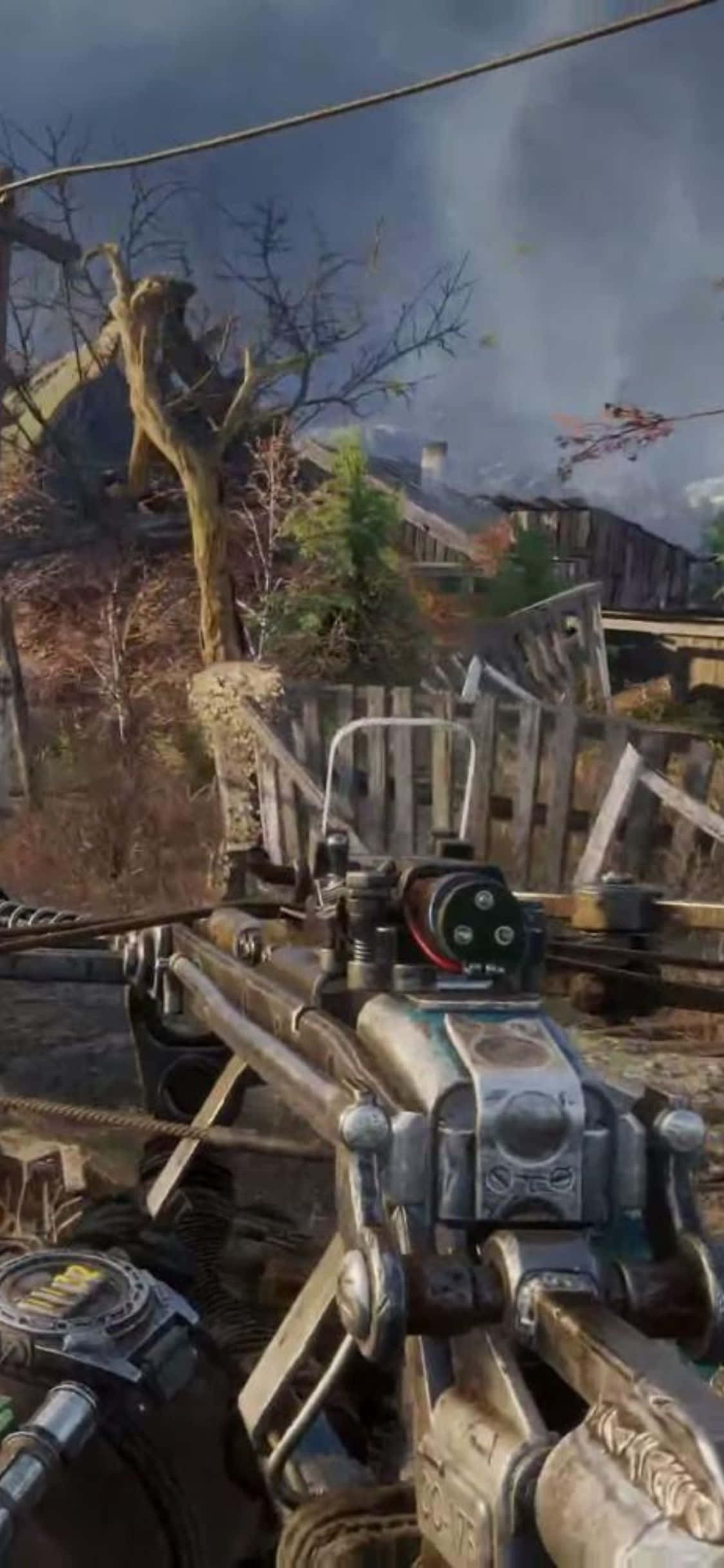 Veg vir oorlewing in Metro Exodus op jou iPhone X Muurpapier