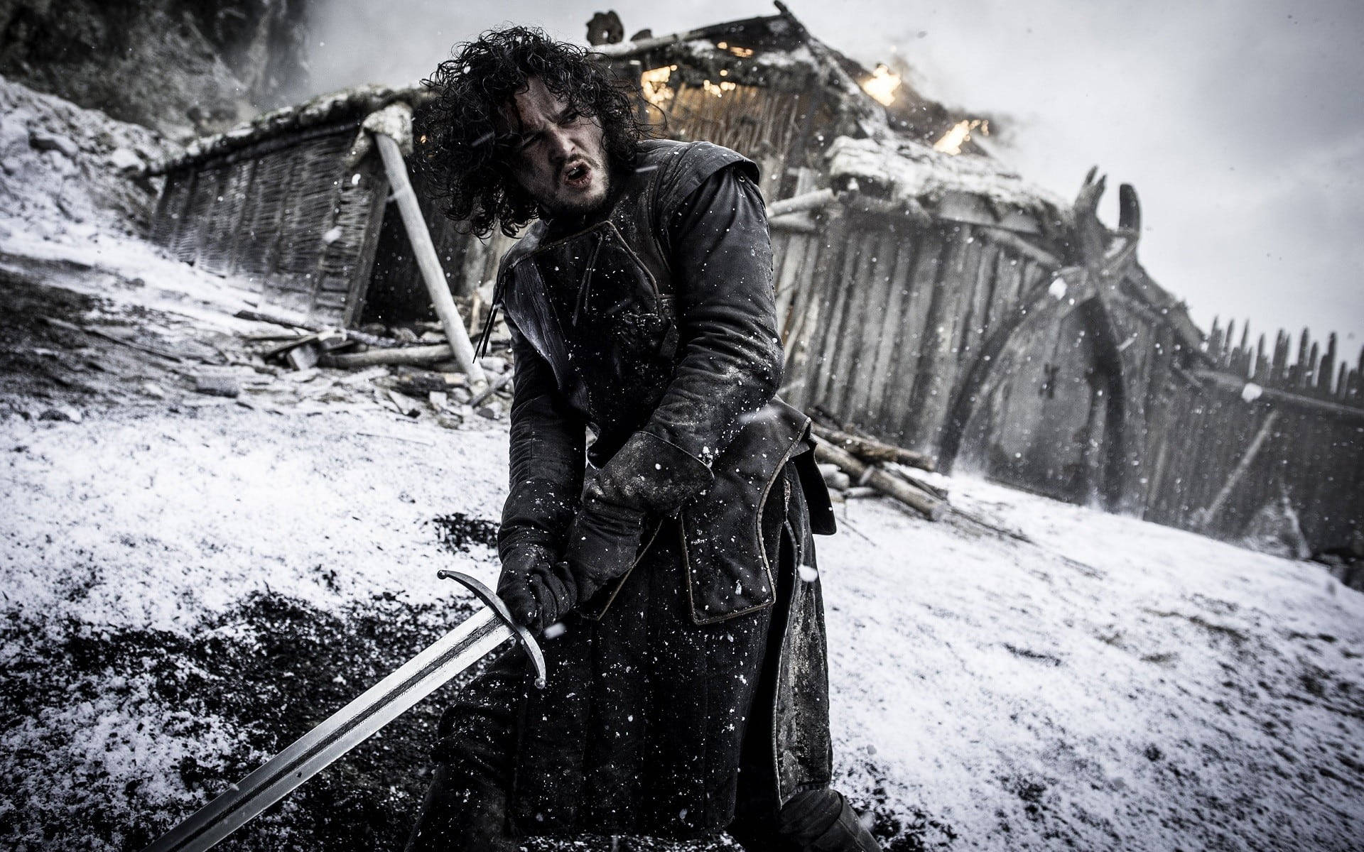 Vegende Jon Snow Game of Thrones Muurpapier