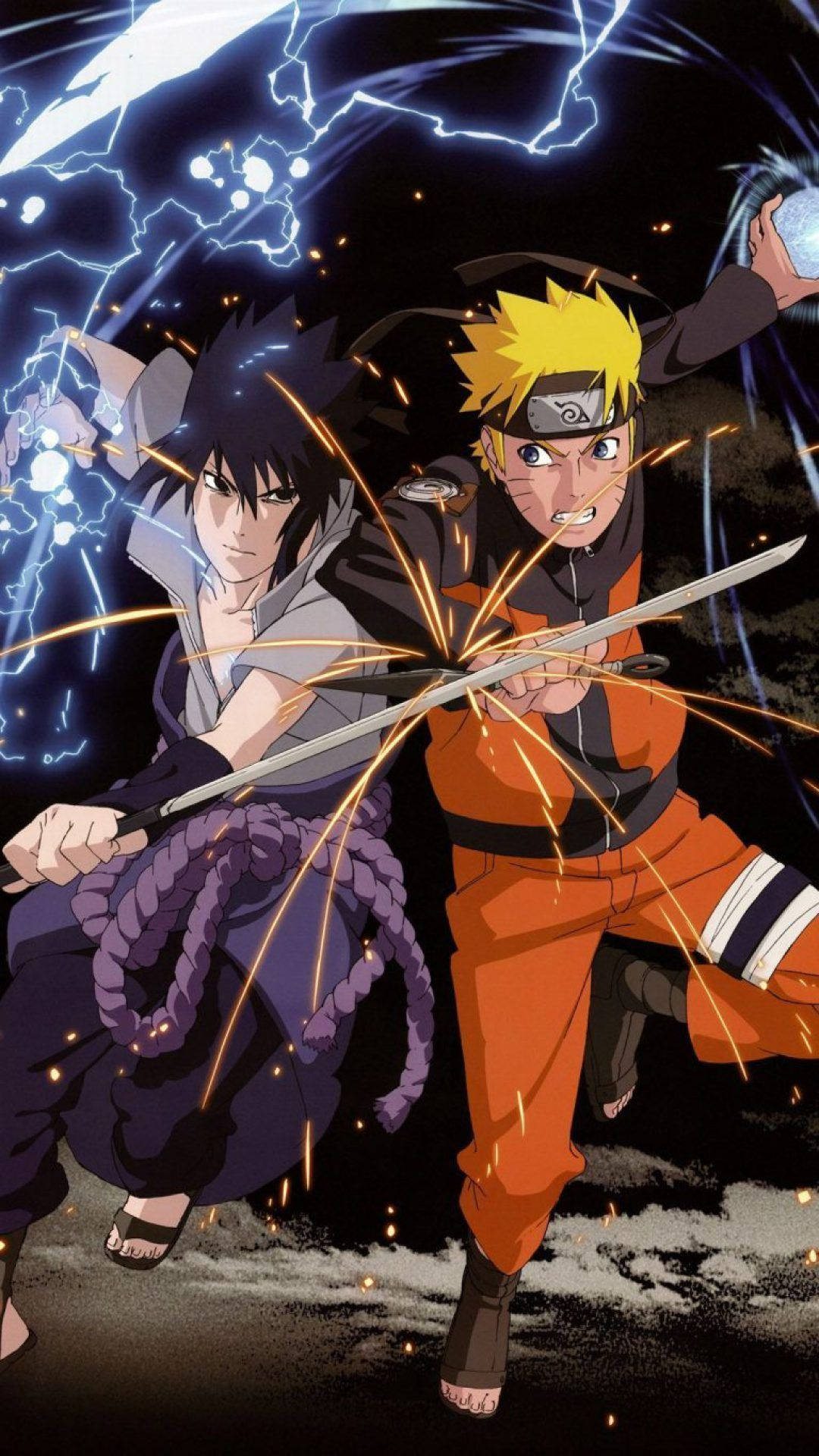 Vegende Ninjas Sasuke Naruto iPhone Muurpapier