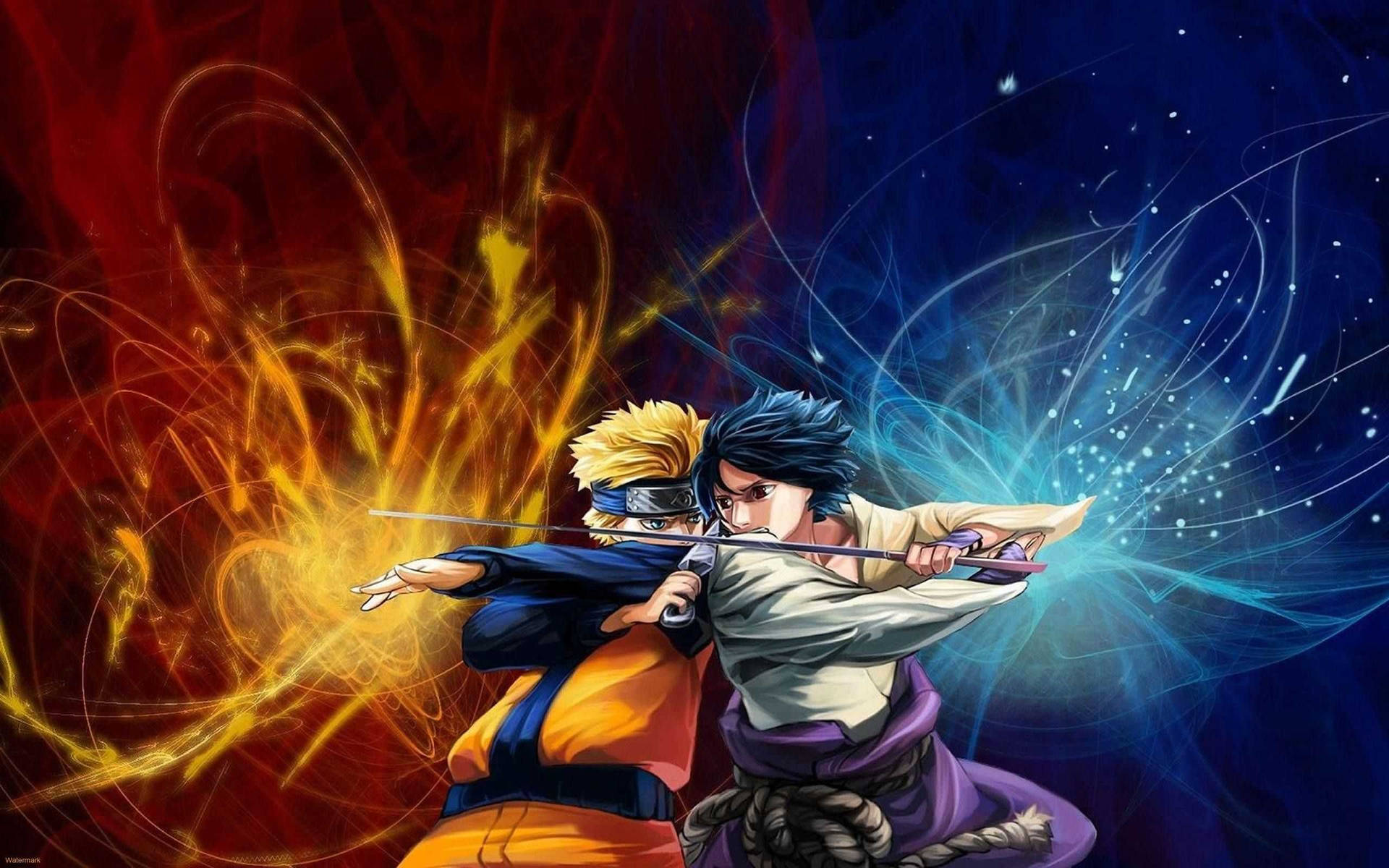 Vegtende Sasuke en Naruto iPad — Koel naruto GIF Muurpapier