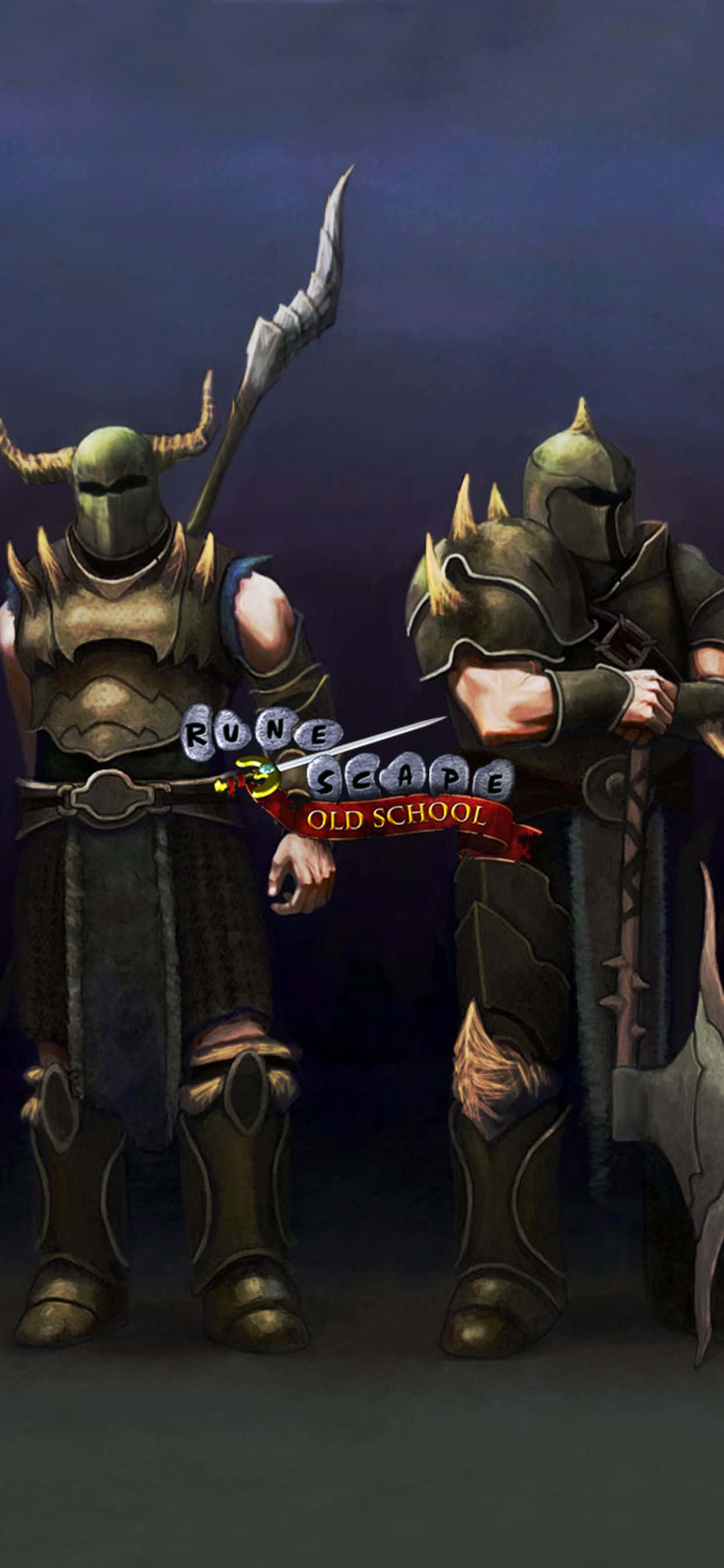 Kryger en Swaardvegter iPhone Xs Max Runescape Oldschool Agtergrond Muurpapier