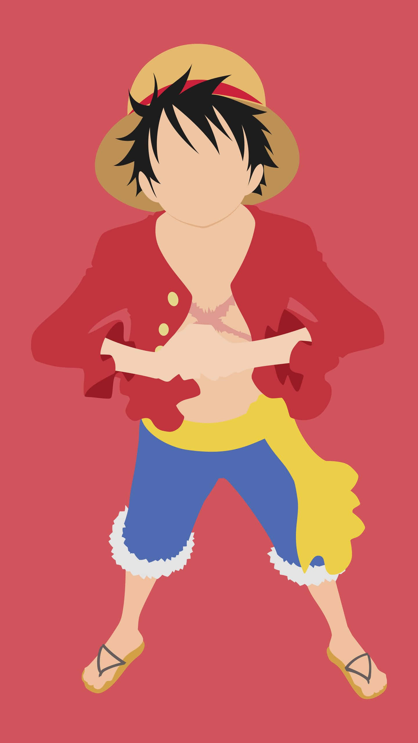 Vektorkuns van Staande Luffy-foon Muurpapier
