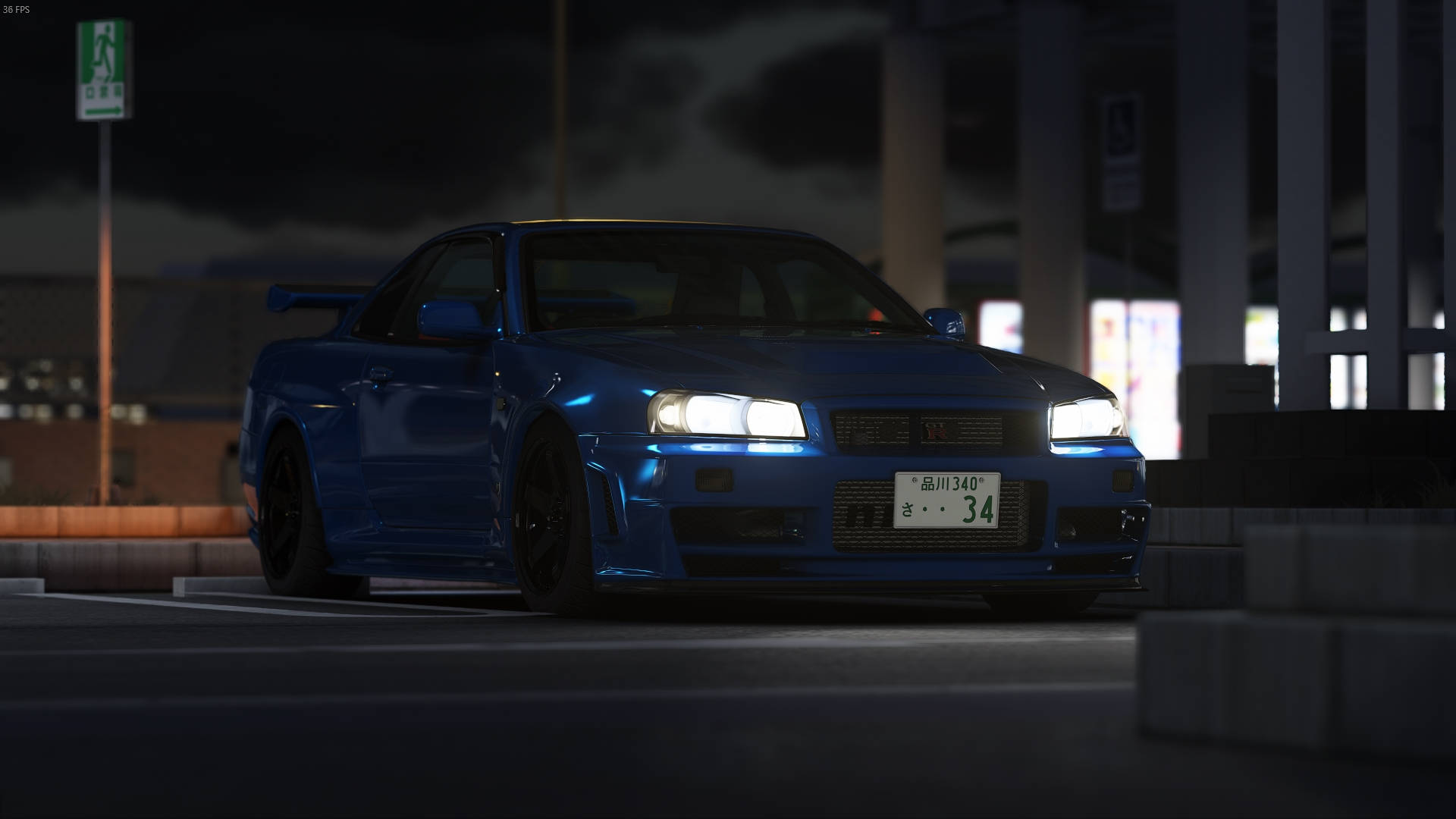 Veranderde Nissan Skyline GTR R34 Muurpapier