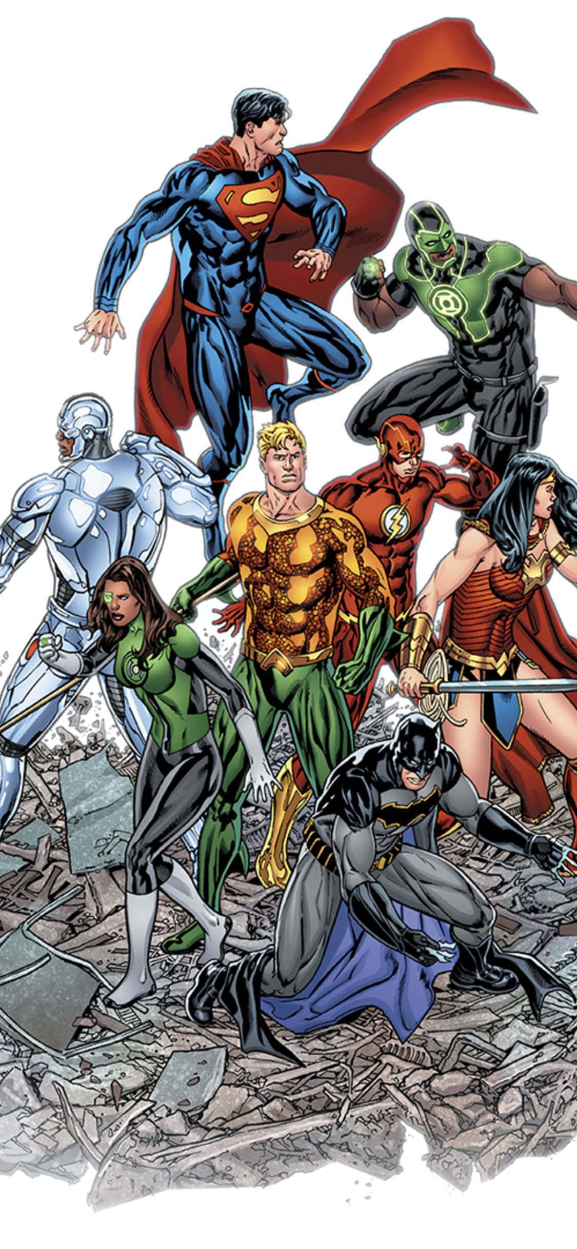 Verenig die Helde: Kragtig Koppel met Marvel & DC op jou iPhone Muurpapier