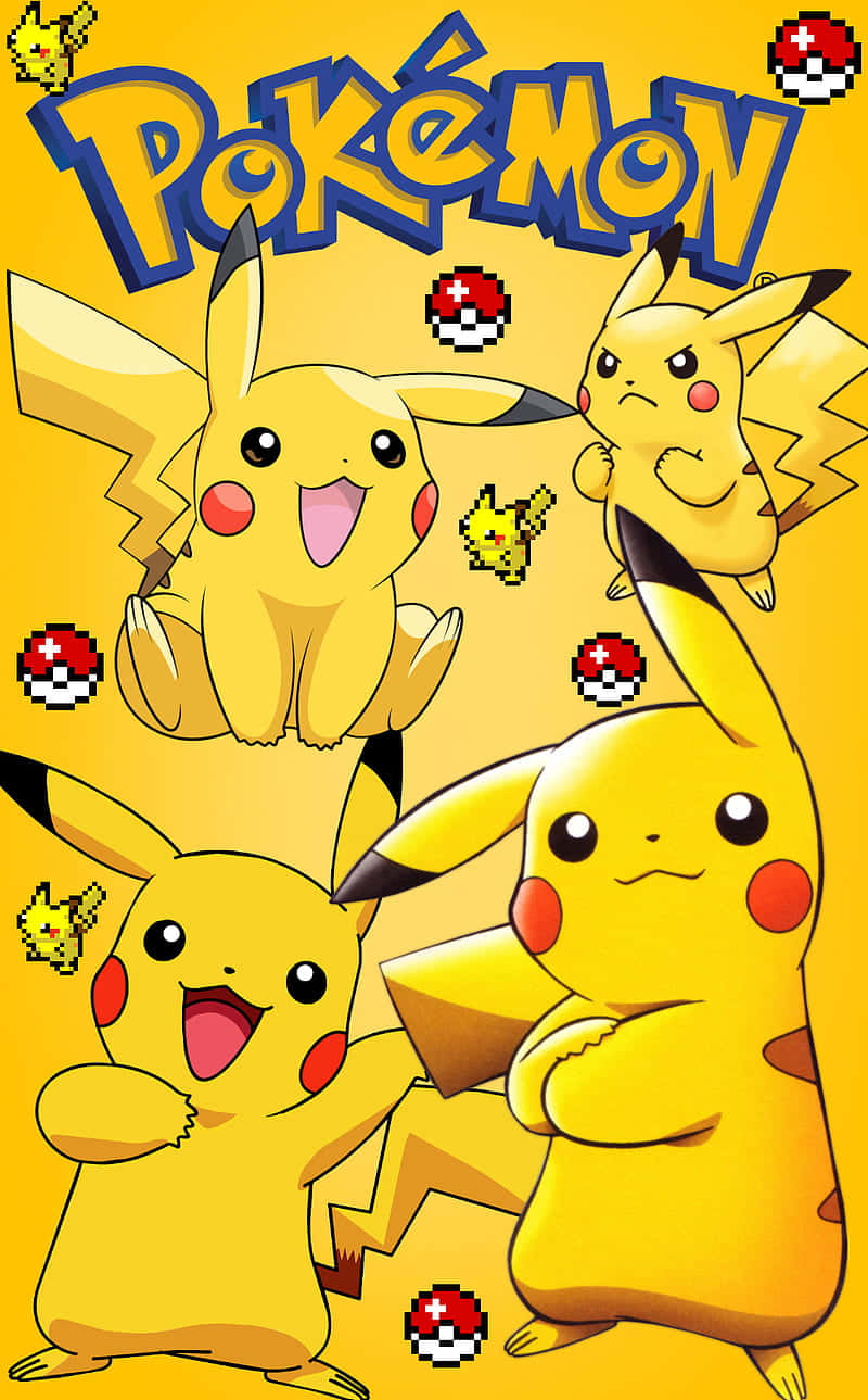 Verfraai jou mure met lewendige Pokémon-plakkaat met Pikachu Muurpapier