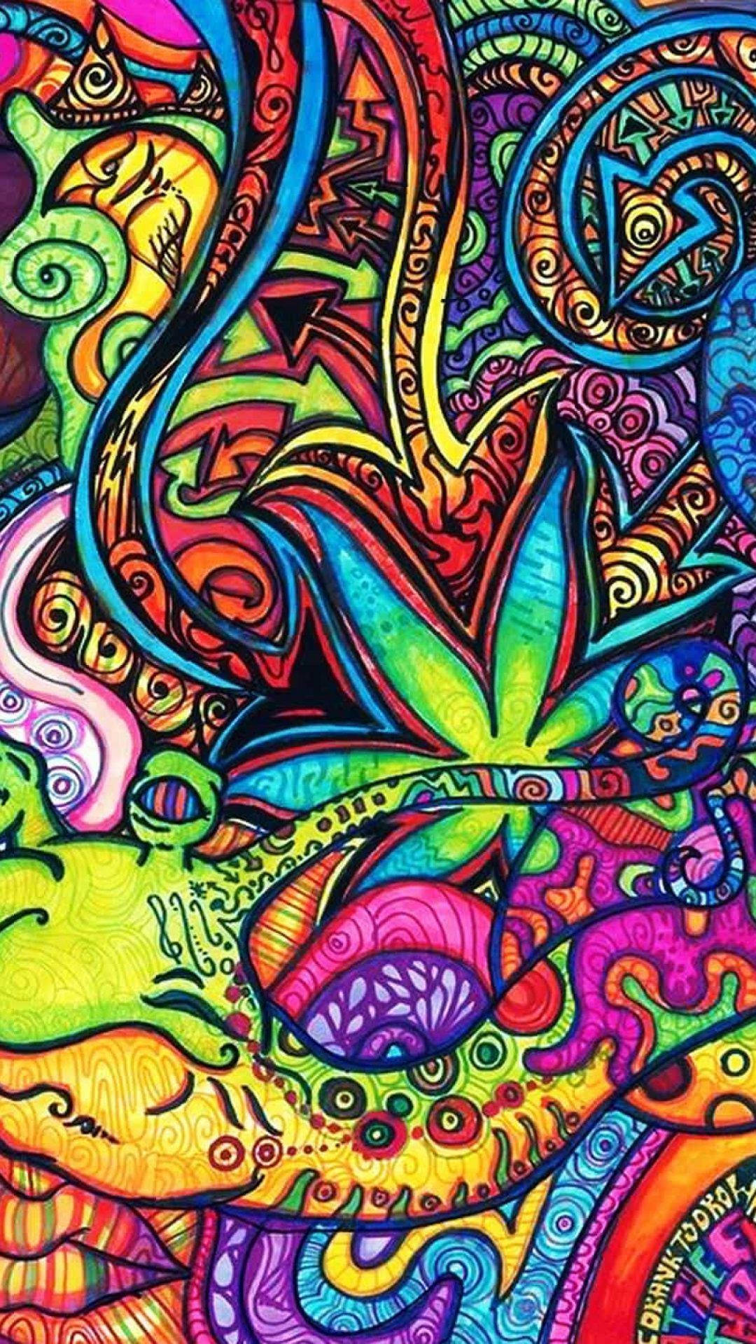 Verhelder jou muur met hierdie estetiese trippy muurpapier