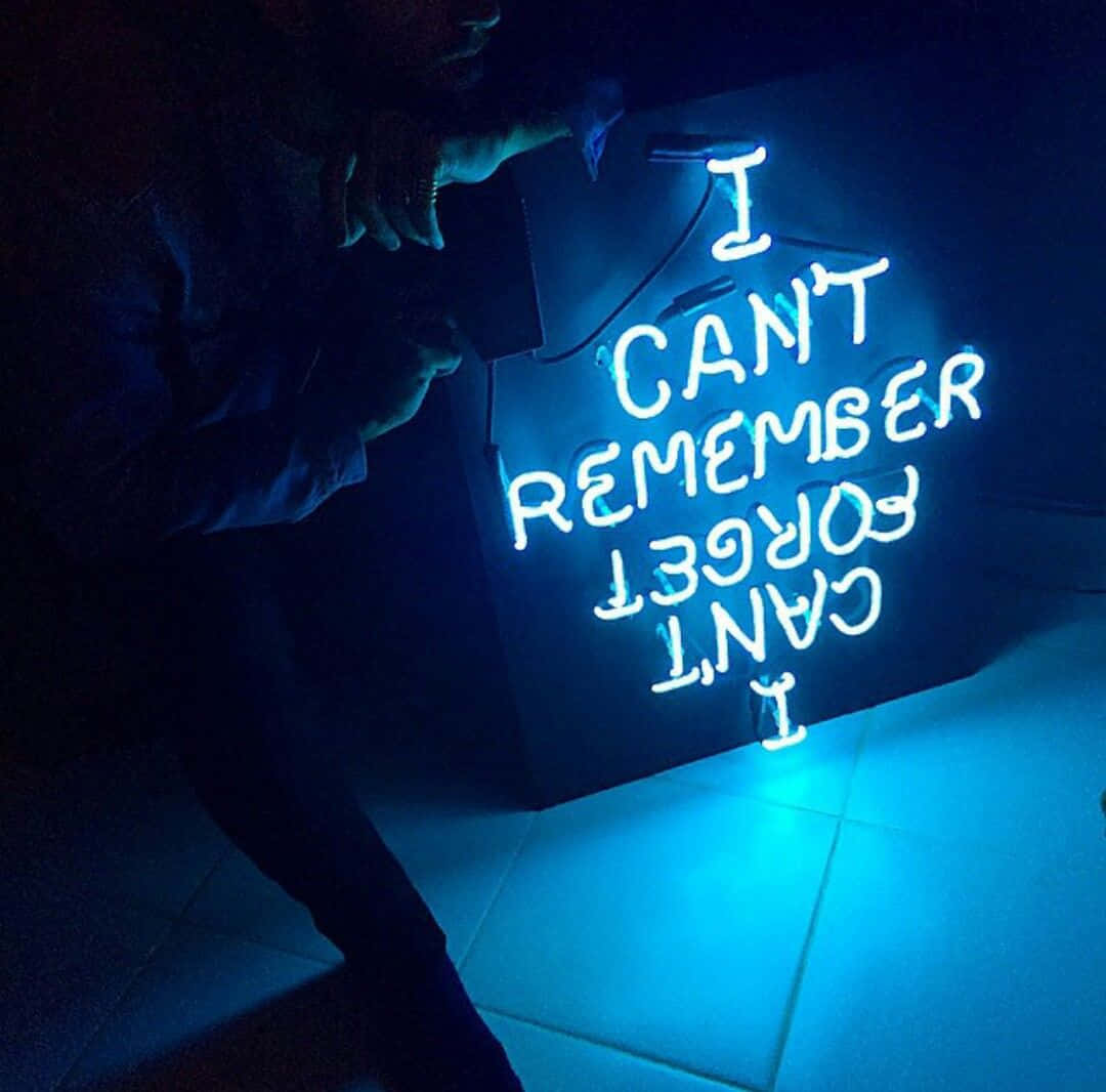 Verhelder jou ruimte met Neon Blou Estetika Muurpapier