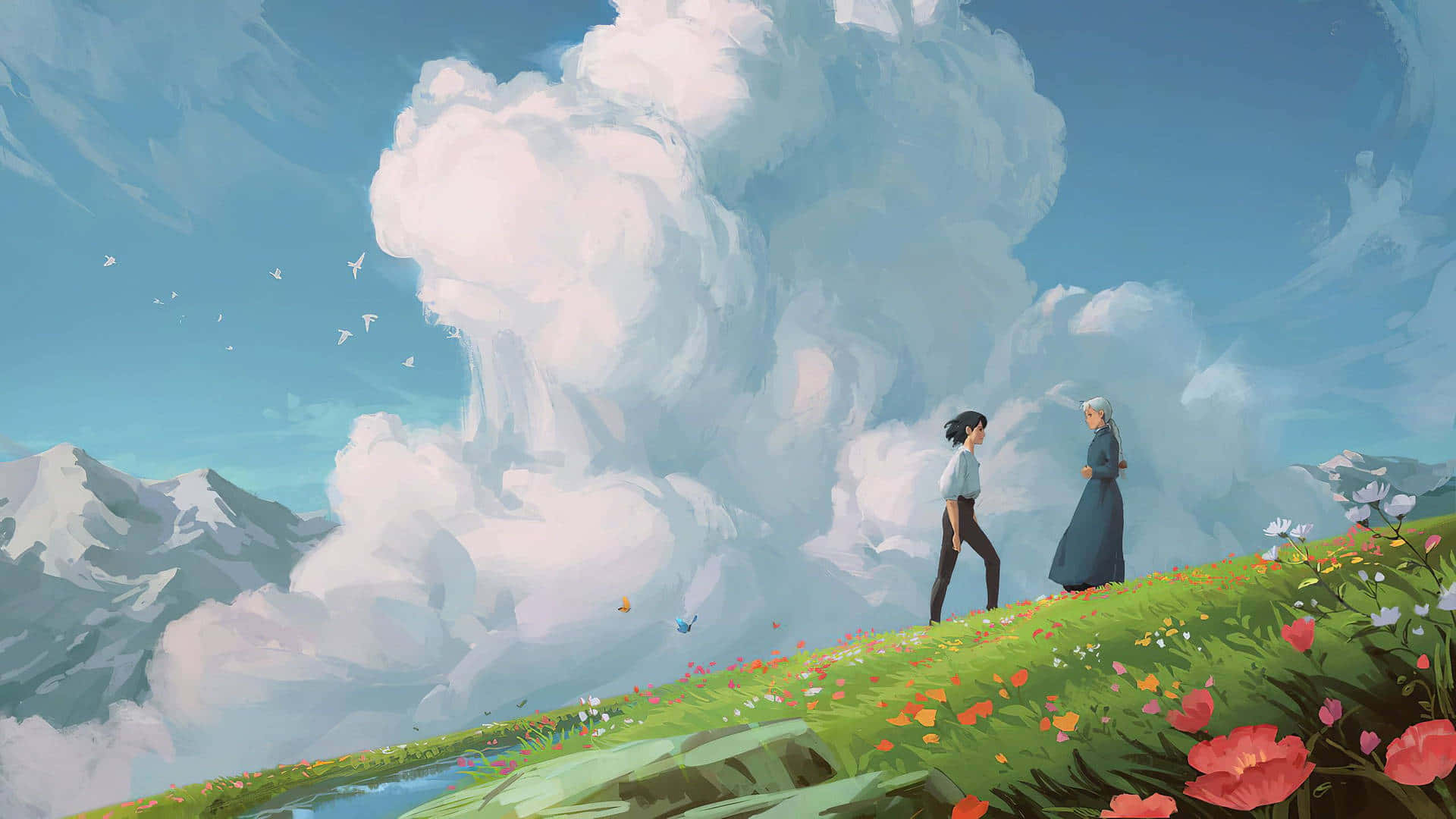 Verken die betowerende wêreld van Aesthetic Ghibli Muurpapier