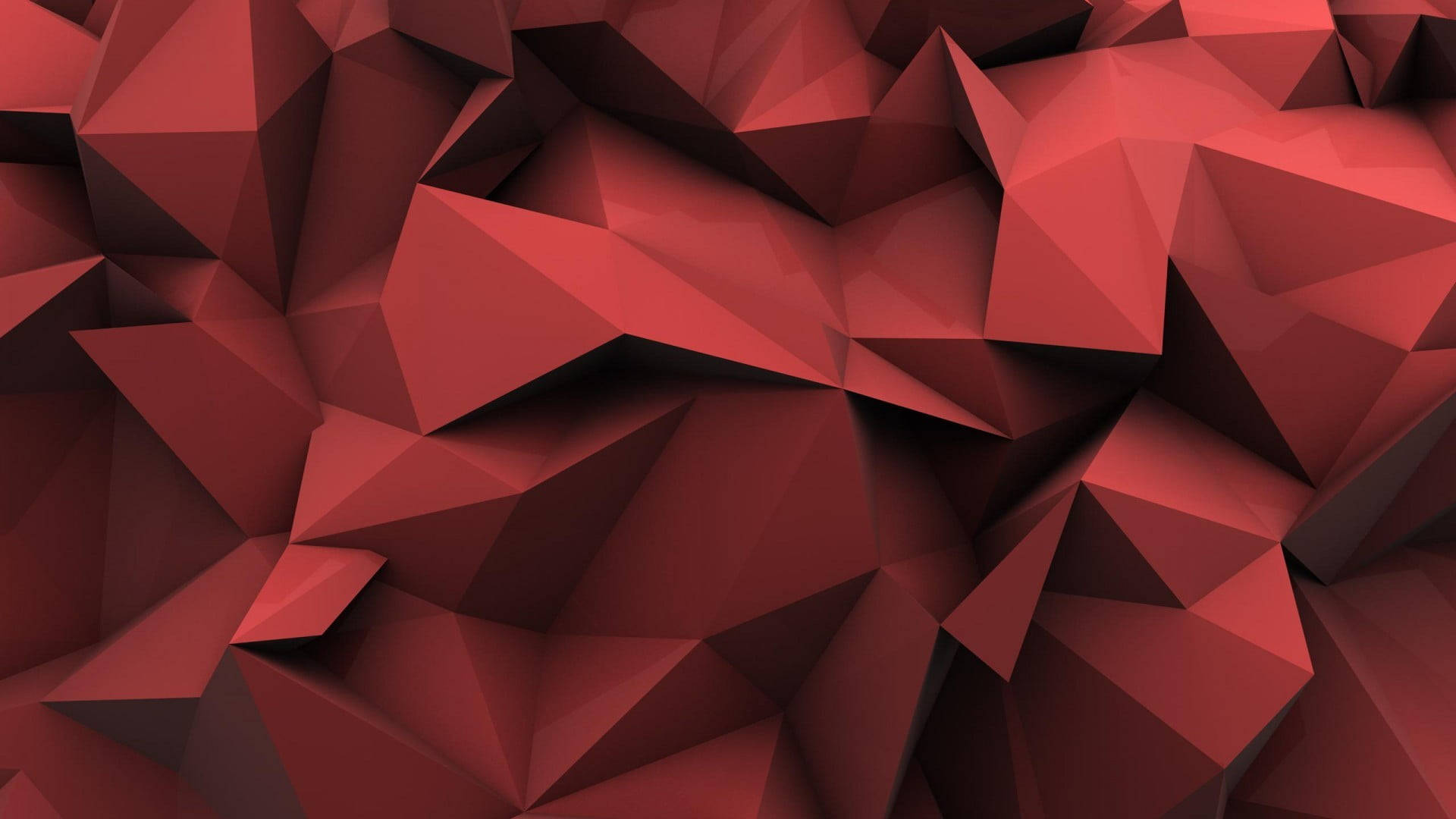 Verken die Geometrie van Rooi Abstrakte Veelhoeke Muurpapier