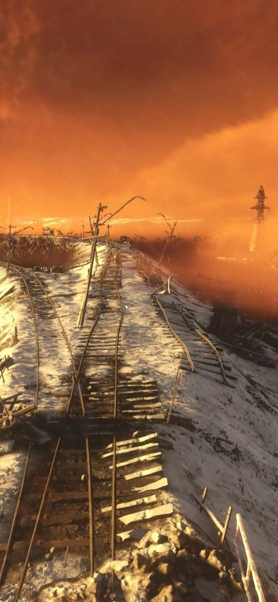 Verken die harde landskappe van post-apokaliptiese Moskou in Metro Exodus op iPhone X. Muurpapier