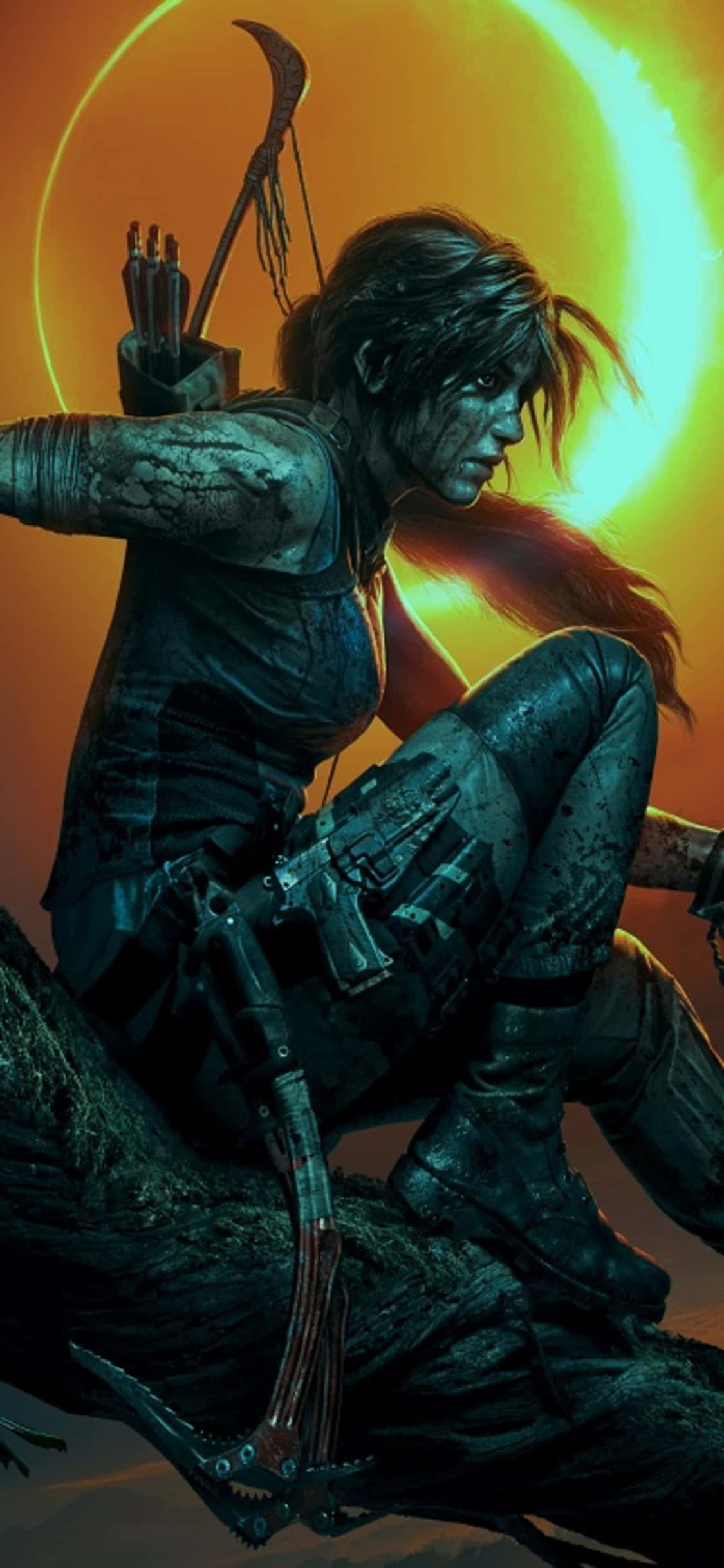 Verken die Katakombes van Shadow of the Tomb Raider op iPhone X Muurpapier