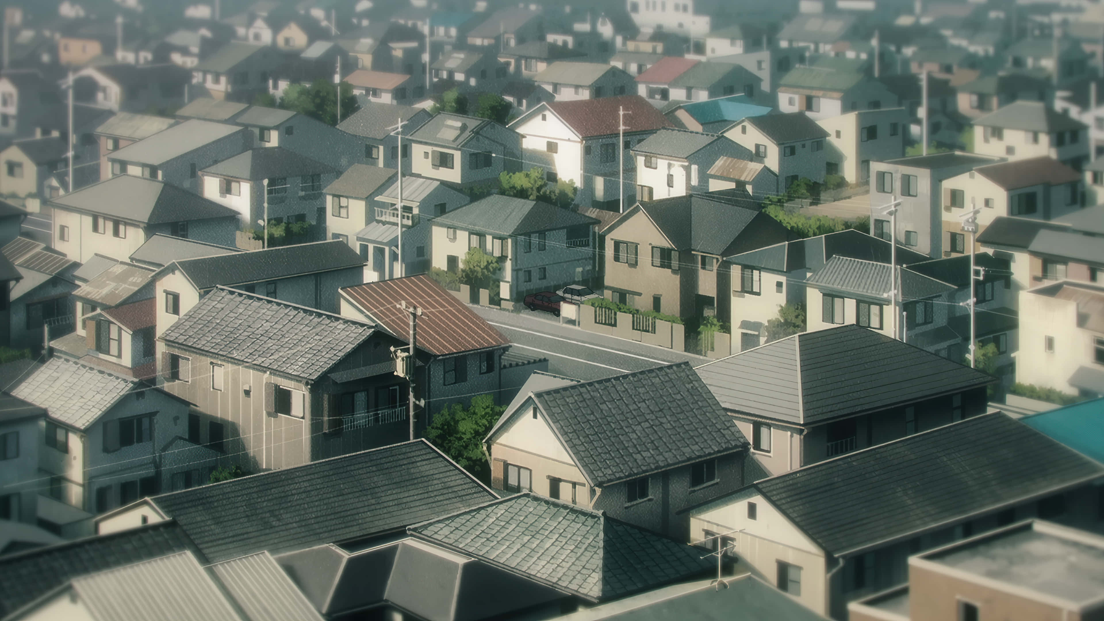 Verken die kleurvolle stad van Anime! Muurpapier