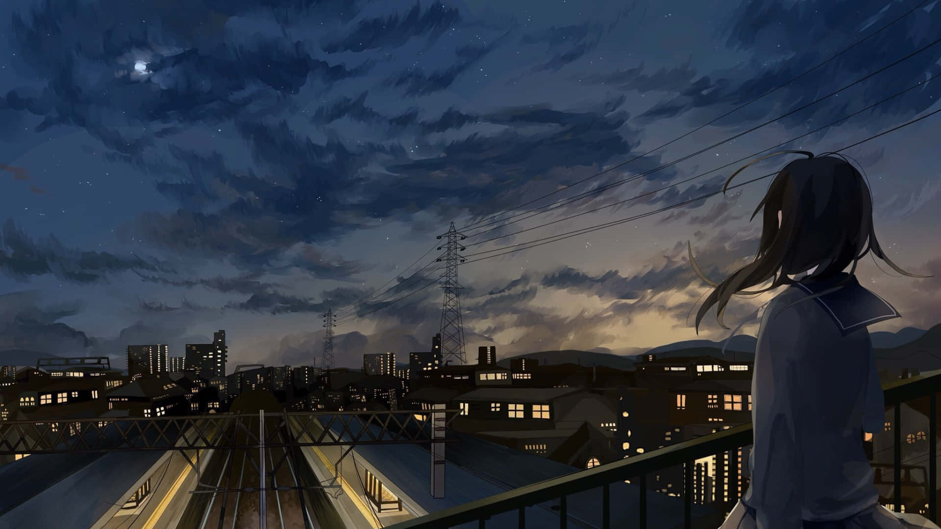 Verken die kleurvolle strate van Anime City! Muurpapier