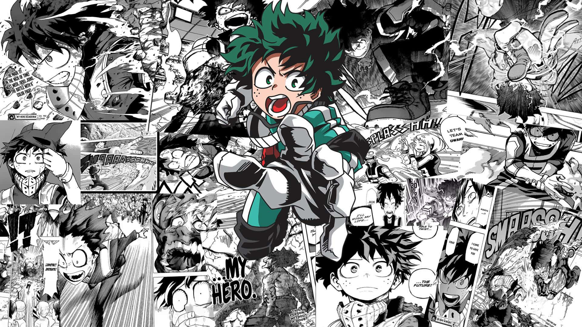 Verken die kuns van Japannese Manga met hierdie lewendige Manga Paneel Muurpapier