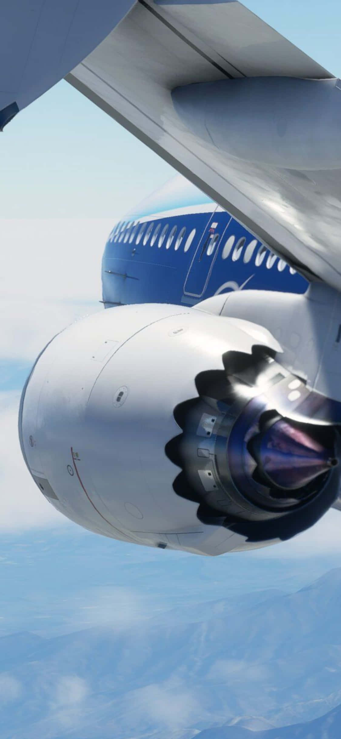 Verken die Lug in Microsoft Flight Simulator op die iPhone XS Muurpapier