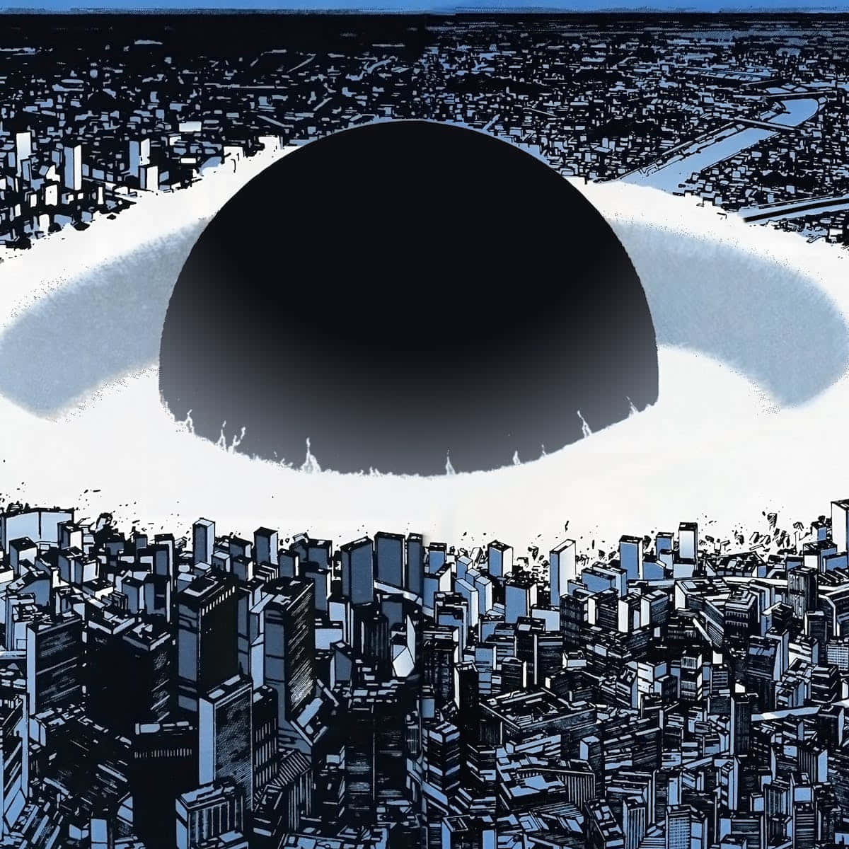 Verken die skoonheid van Anime City Muurpapier