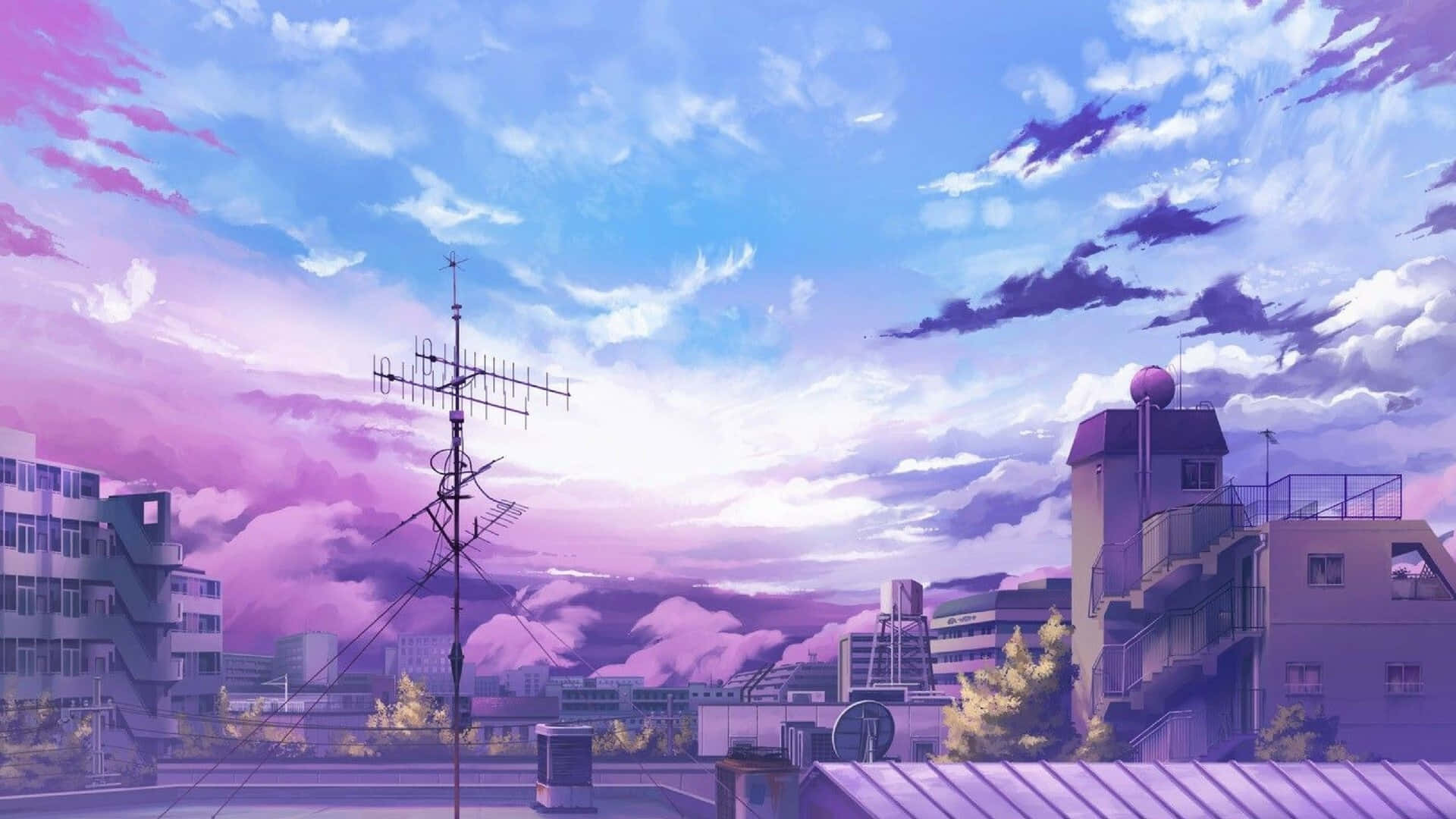 Verken die Uitgestrekte Anime Landskap Muurpapier