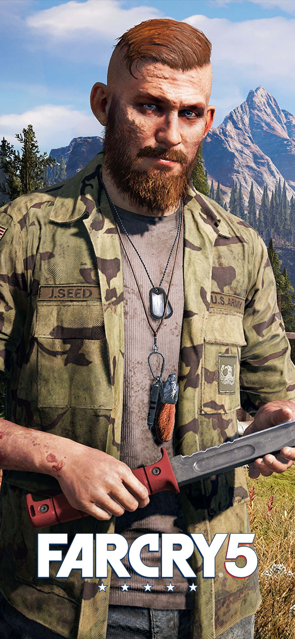 Verken die wêreld van Far Cry 5 op jou iPhone Xs Muurpapier
