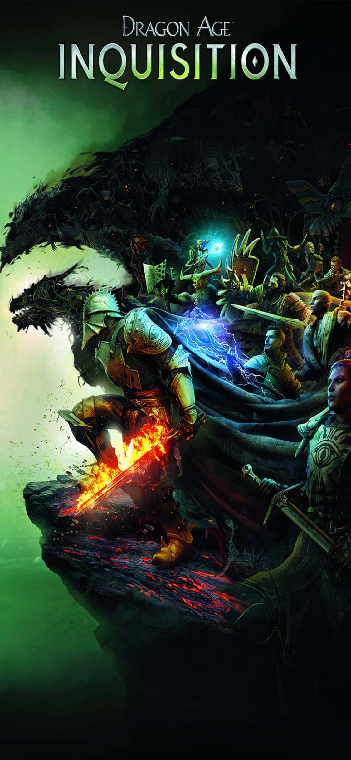 Verken die Wêreld van 'Dragon Age Inquisition' met die iPhone Xs Muurpapier