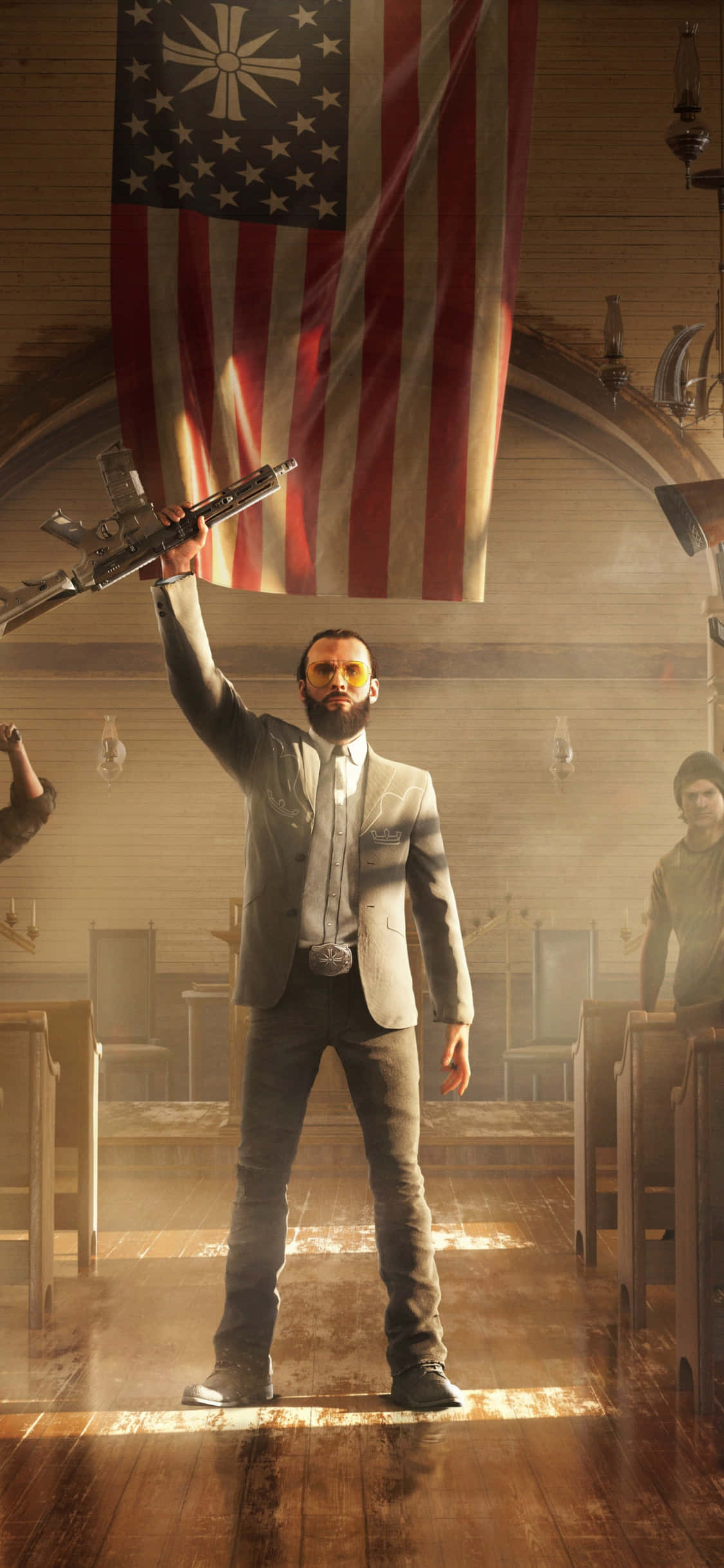 Verken die wildernis van Far Cry 5 op jou iPhone Xs! Muurpapier