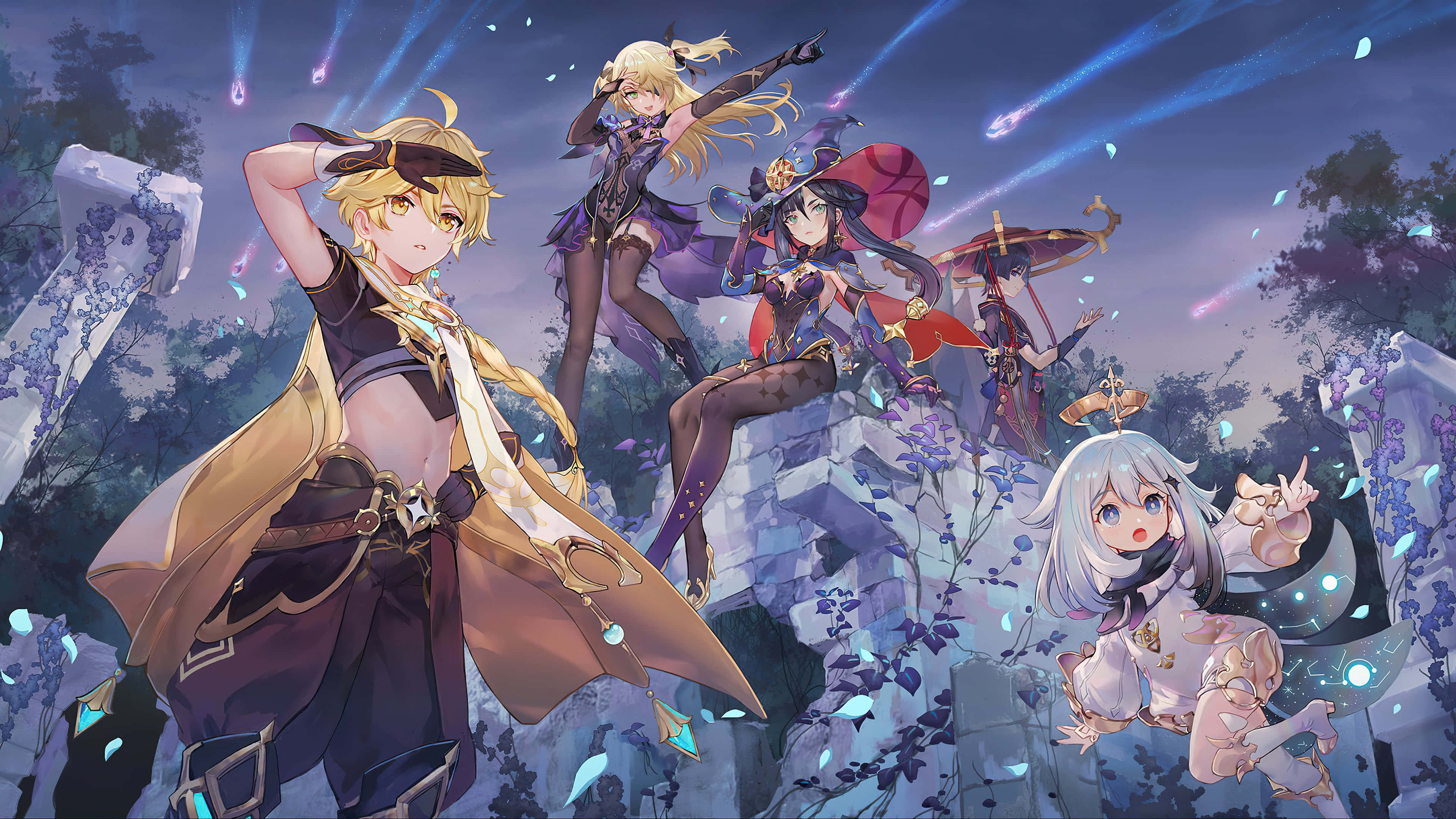 Verken Teyvat met Genshin Impact Muurpapier