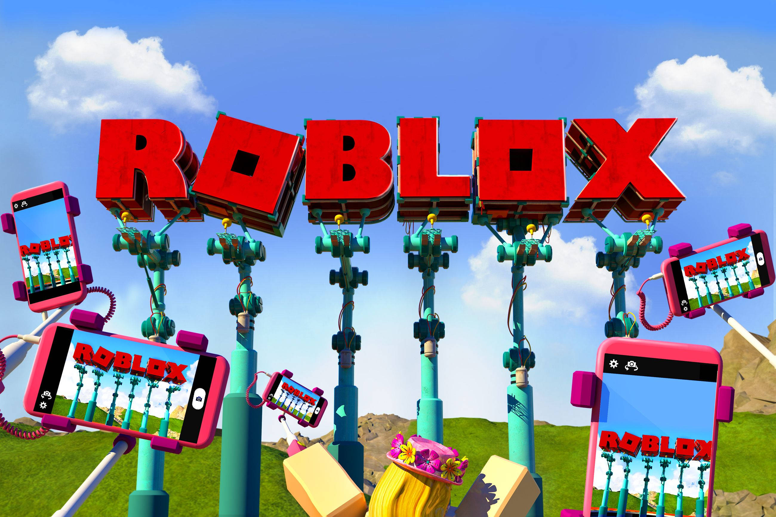Verken Virtuele Wêrelde met Roblox Muurpapier