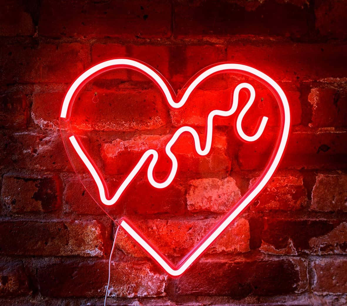 Verligte Rooi LED-lig Muurpapier