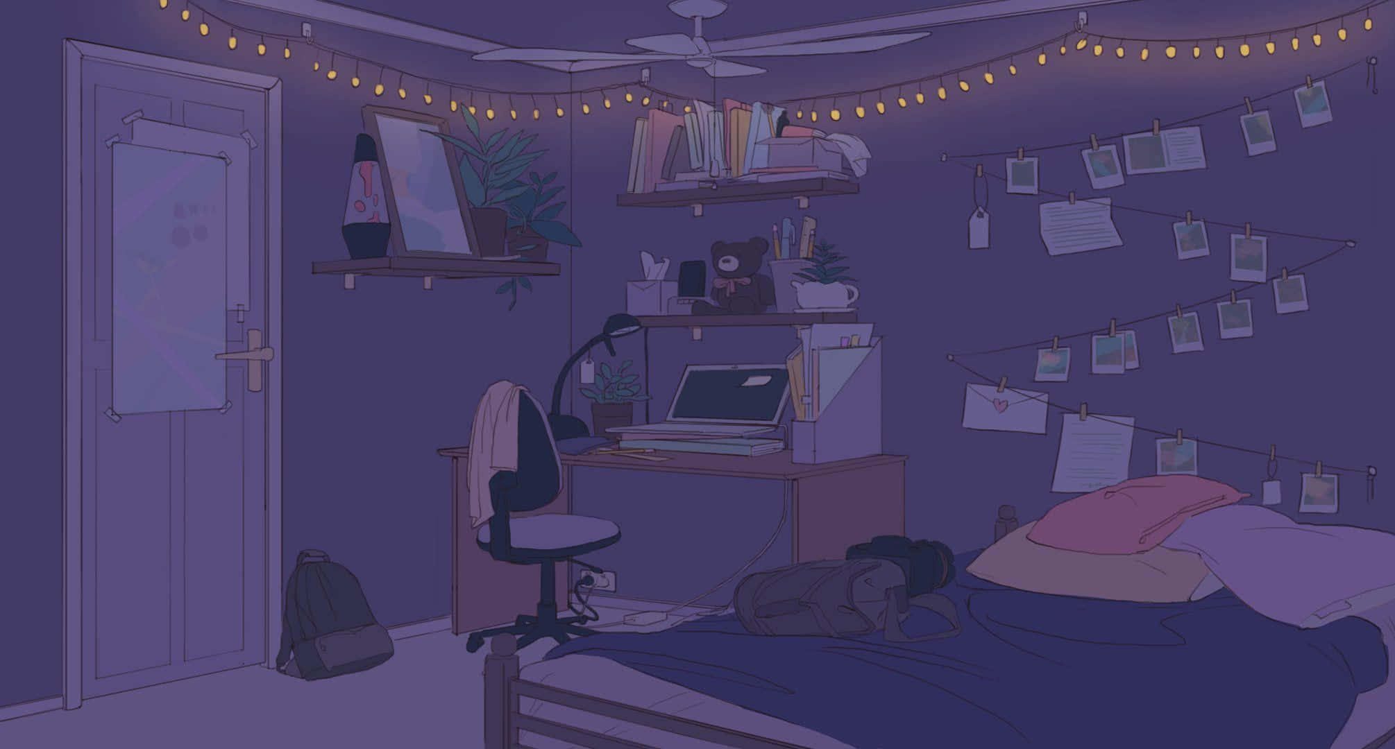 Verloor jouself in fantasie met Anime Kamer. Muurpapier