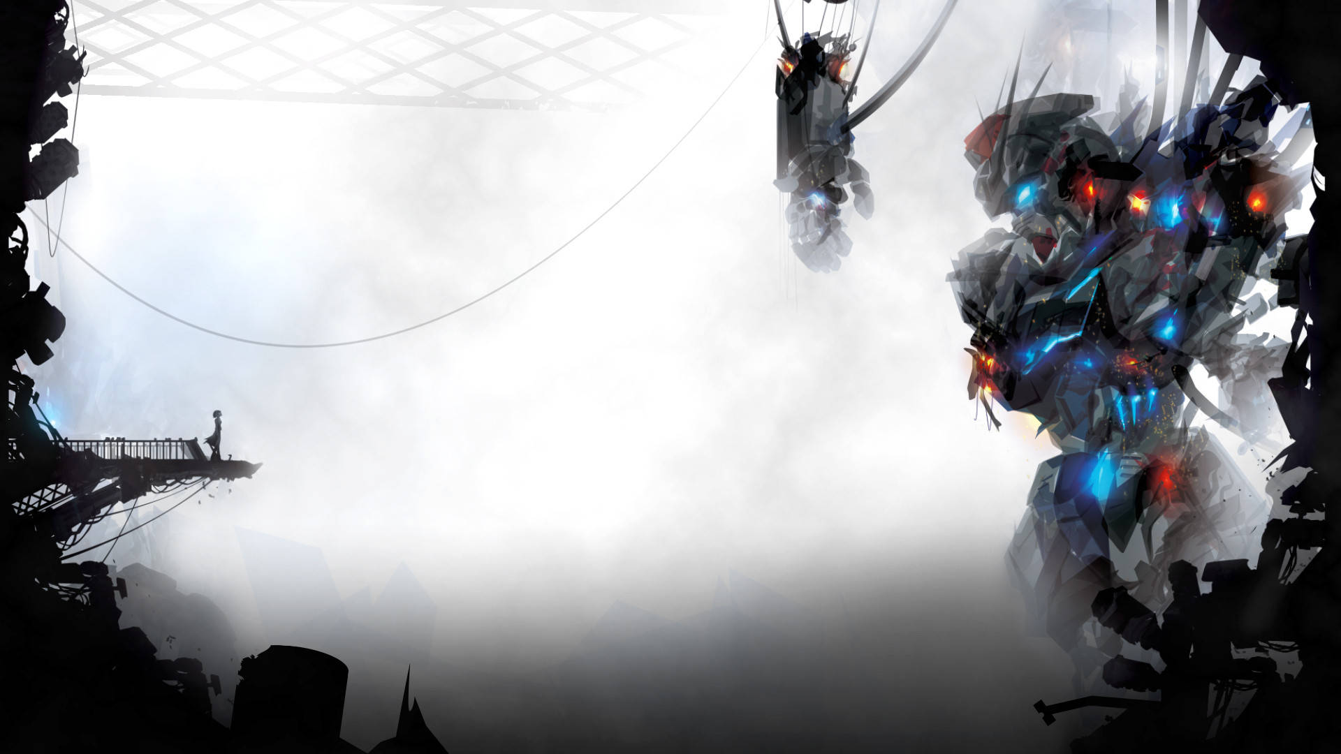 Vernietigde Mobile Suit Gundam Muurpapier