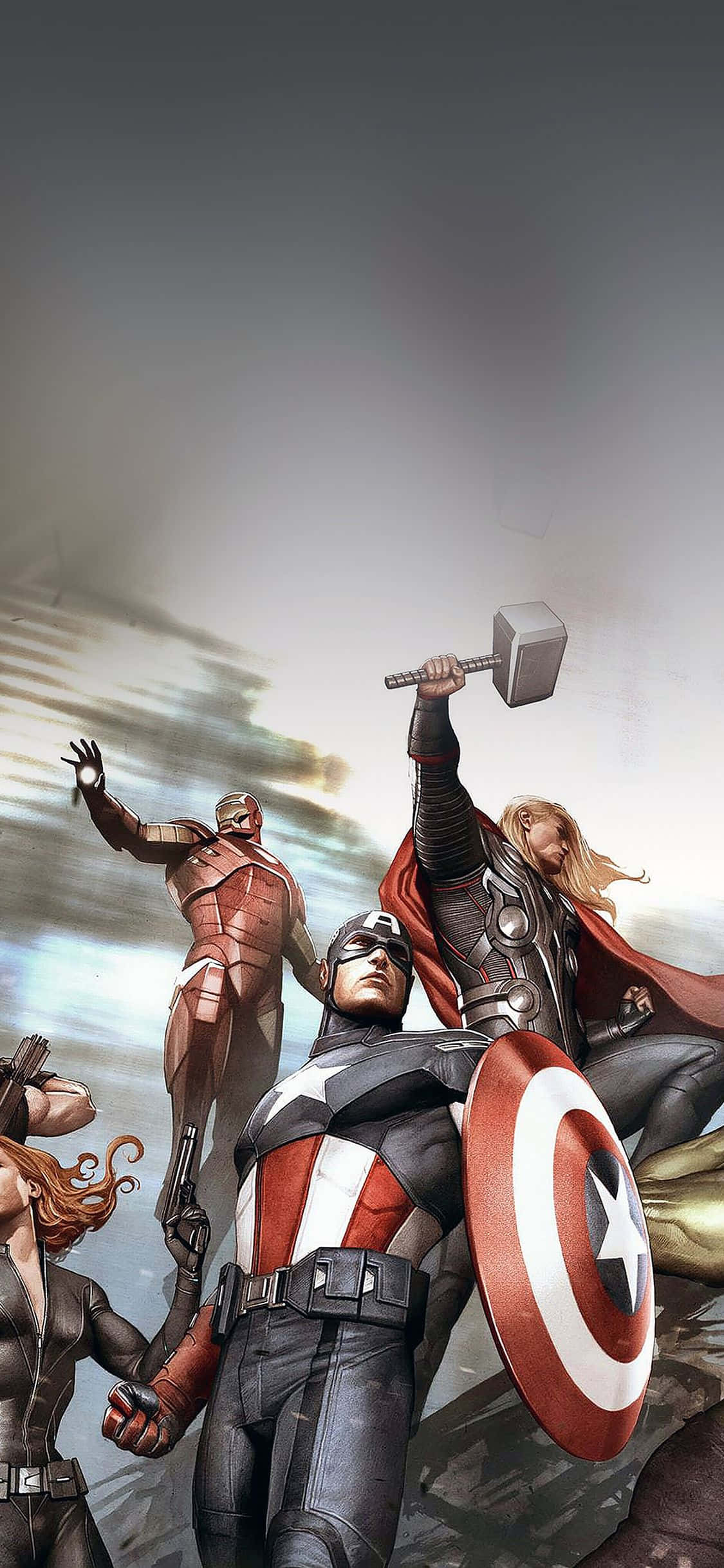 Versamel die helde van die Aarde met die nuwe iPhone Xs Marvel's Avengers. Muurpapier