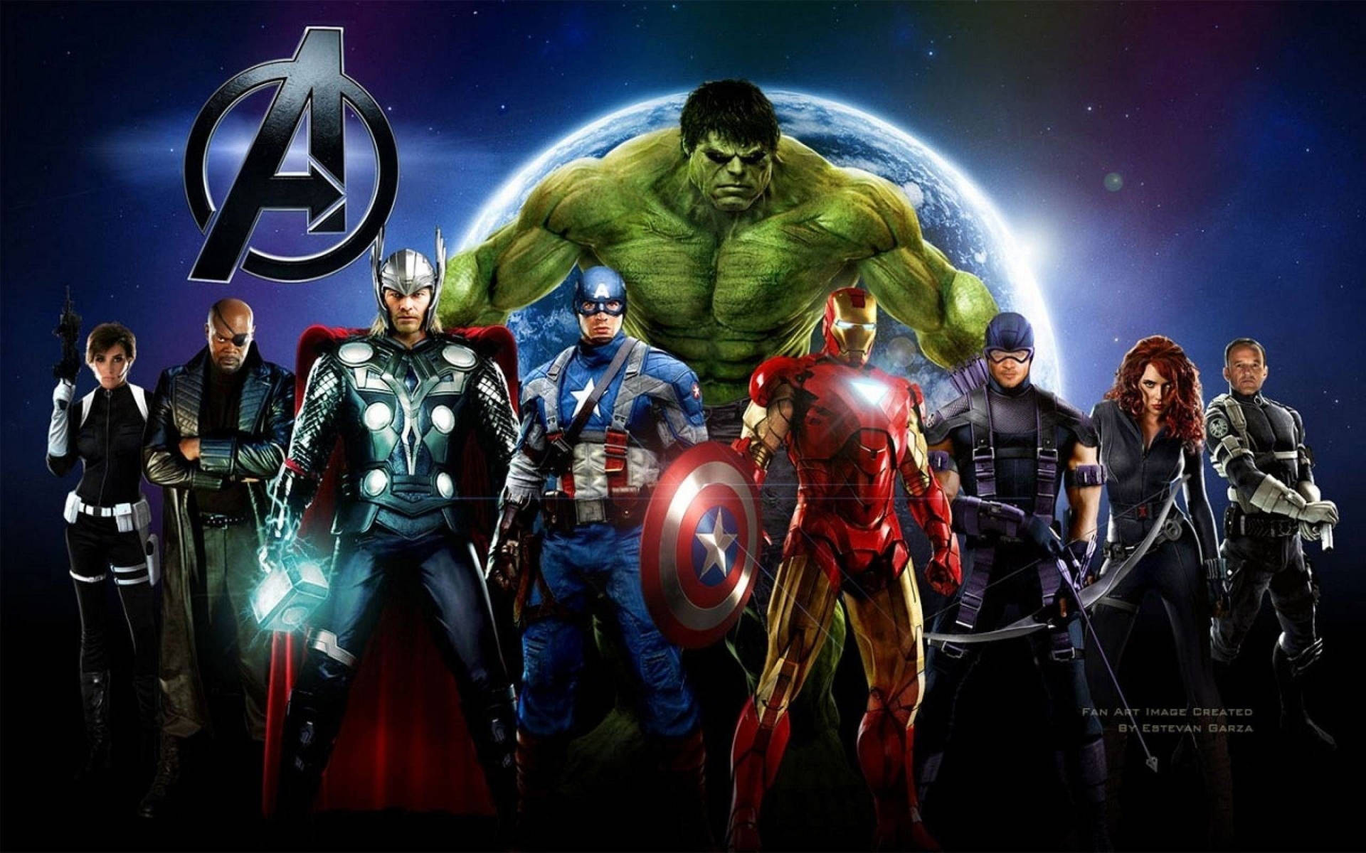 Marvel-superhelde Hulk, Thor, Captain America, Iron Man en ander.