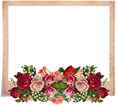 Versierde Blomraamrand Muurpapier