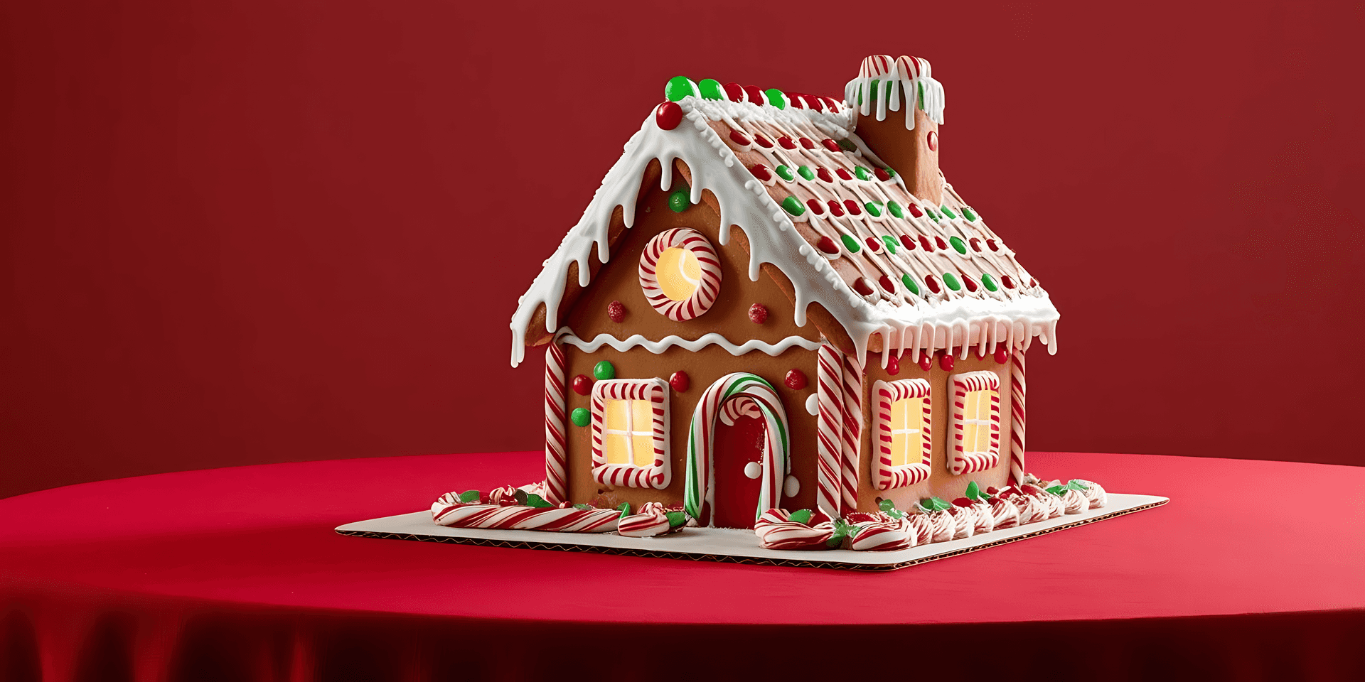 Versierde vakansie gemmerbroodhuis Muurpapier